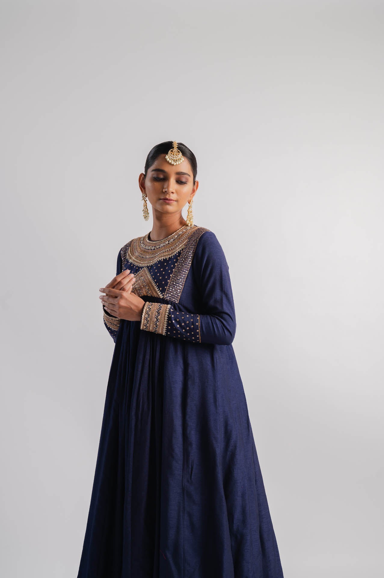 Navy Blue Anarkali Set