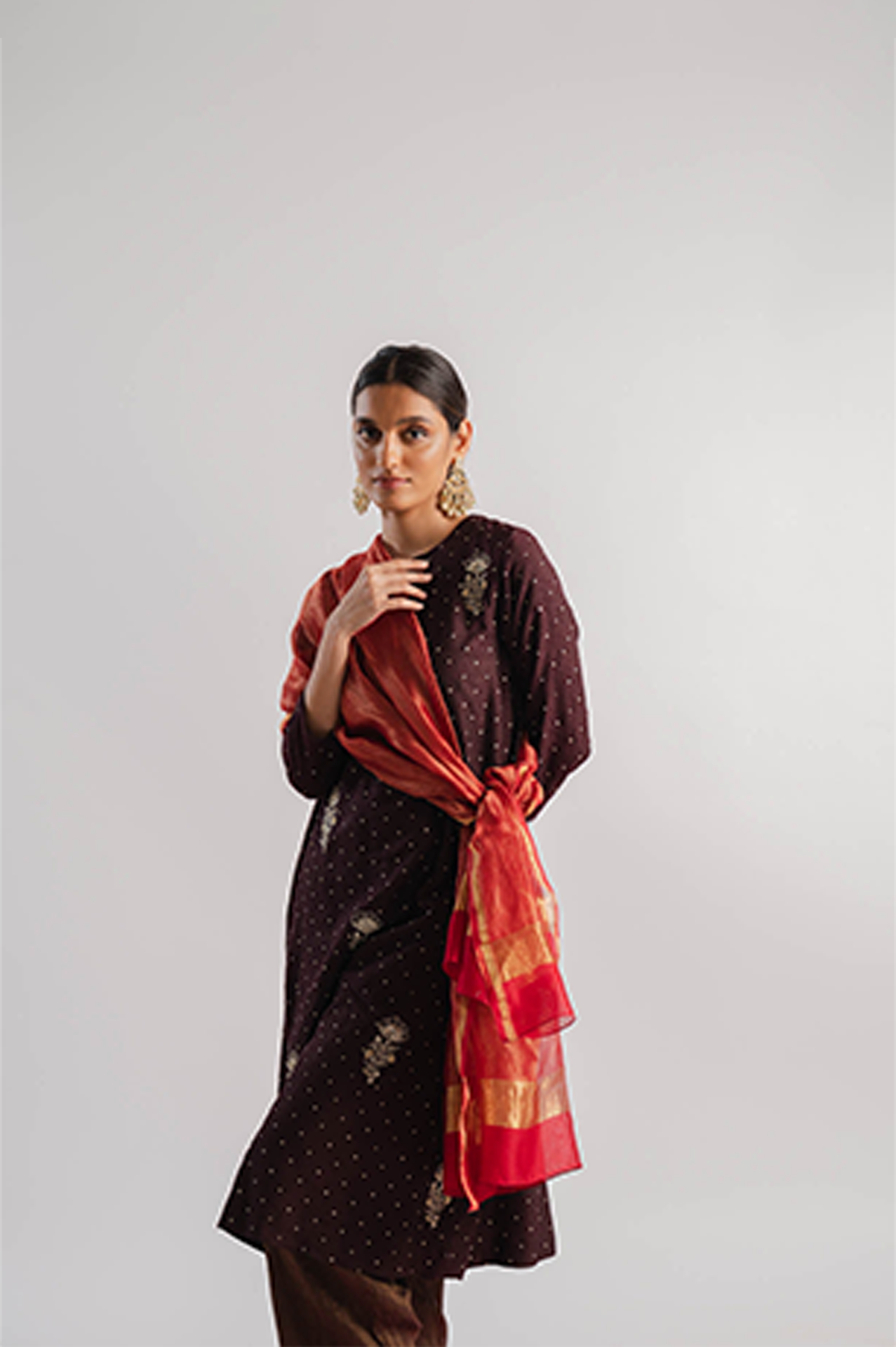 Red Chanderi Dupatta