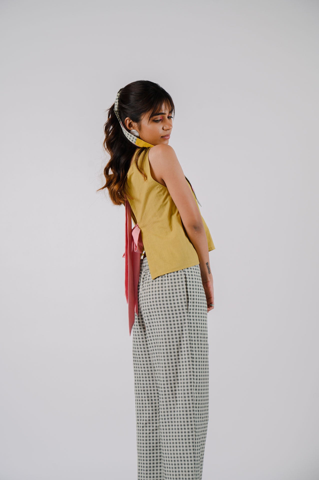 Lime Green Bowtie Crop Top