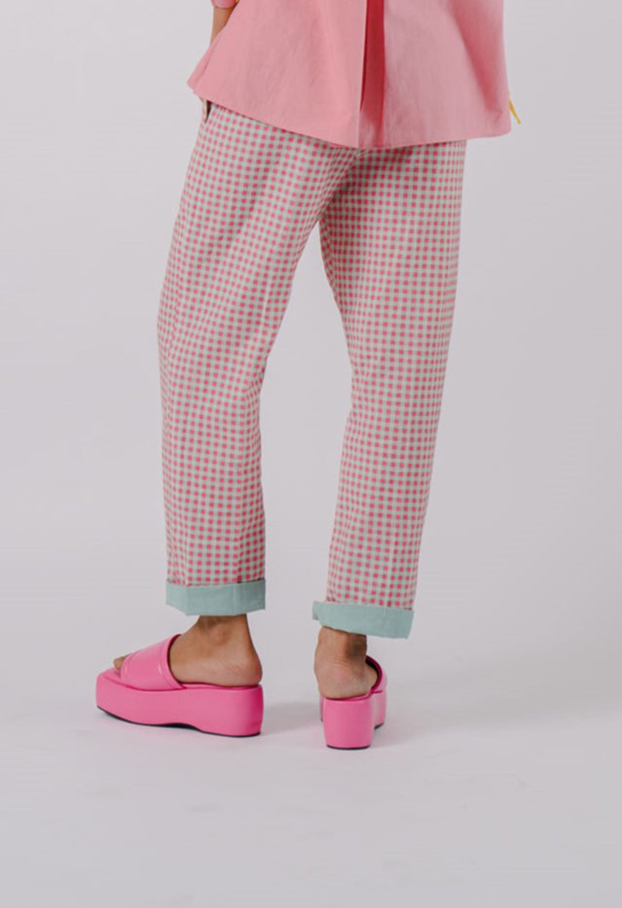 Pink Small Checkered Pants