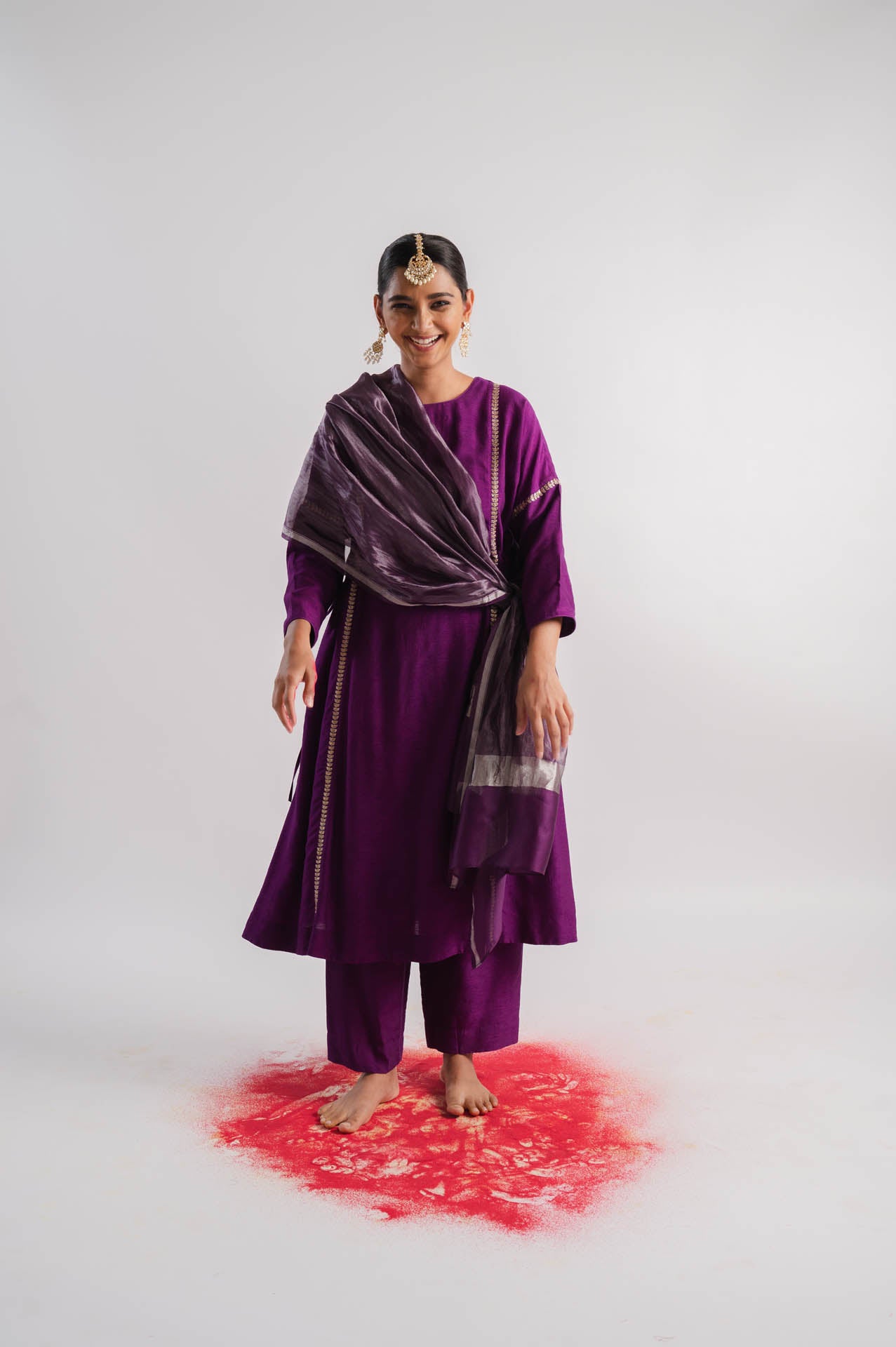 Purple Chanderi Dupatta
