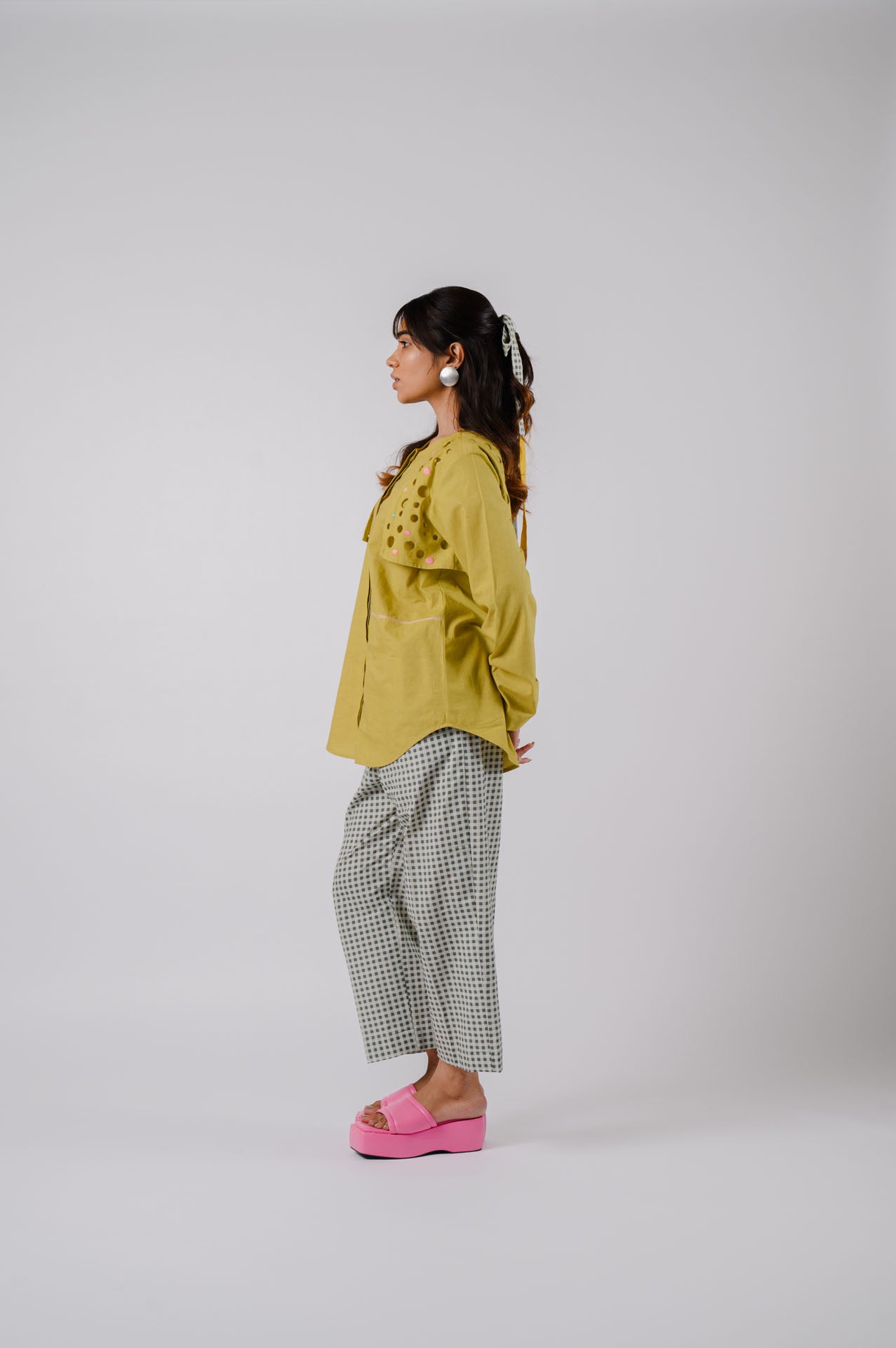 Lime Green Flap Cutwork Co-Ord Set