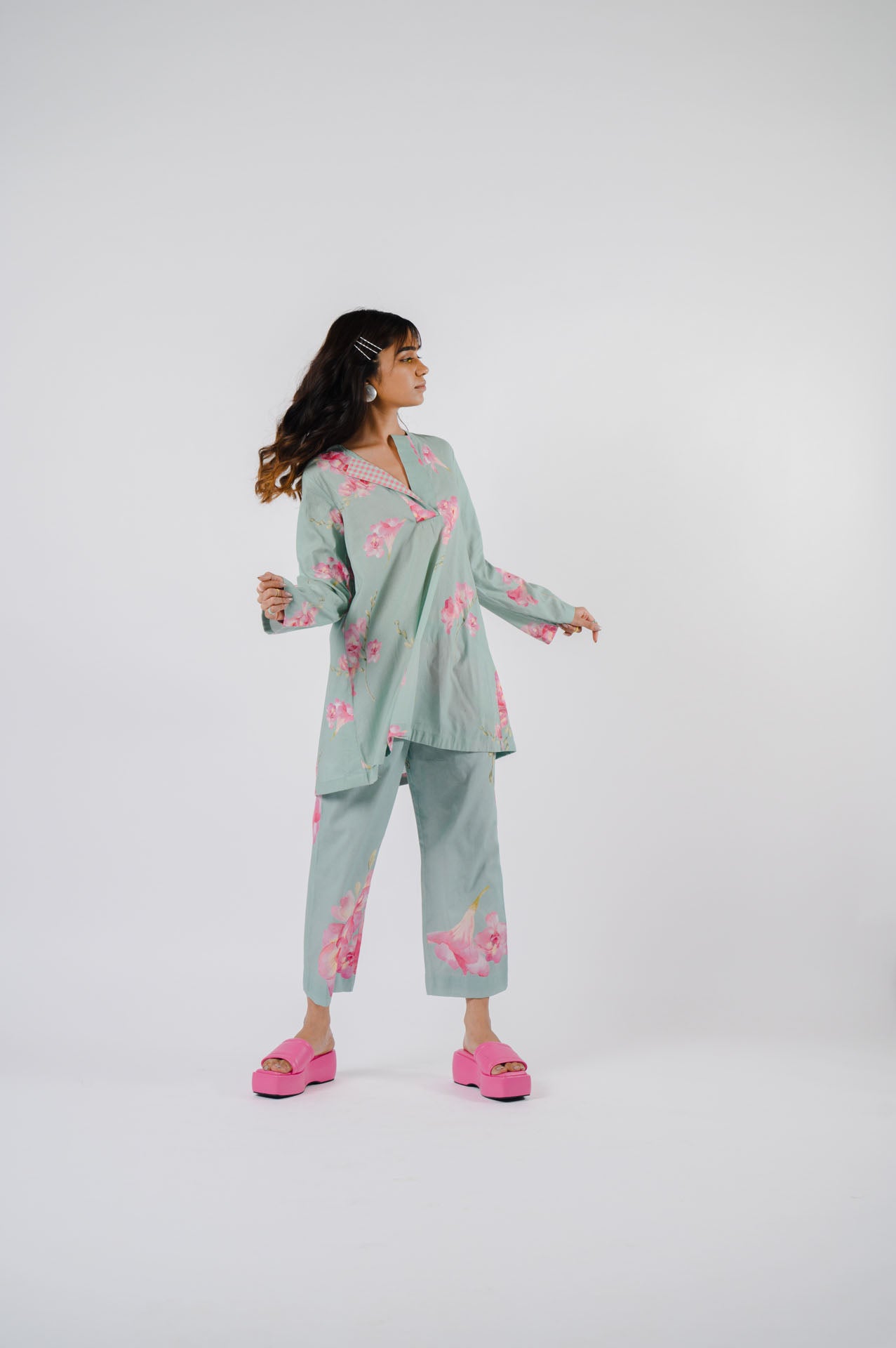 Sea Green Floral Co-ord Set