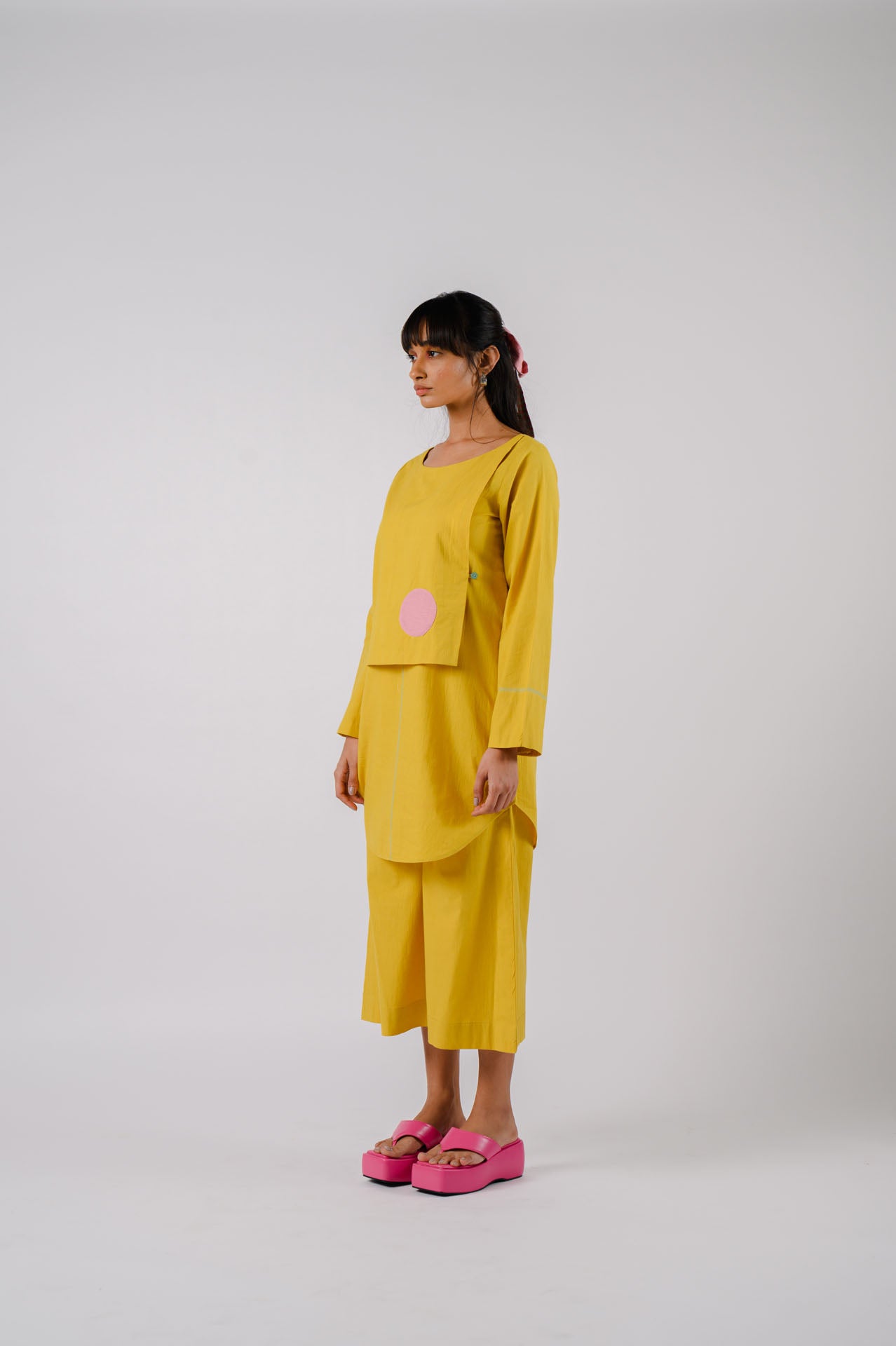 Yellow Flap Tunic Set
