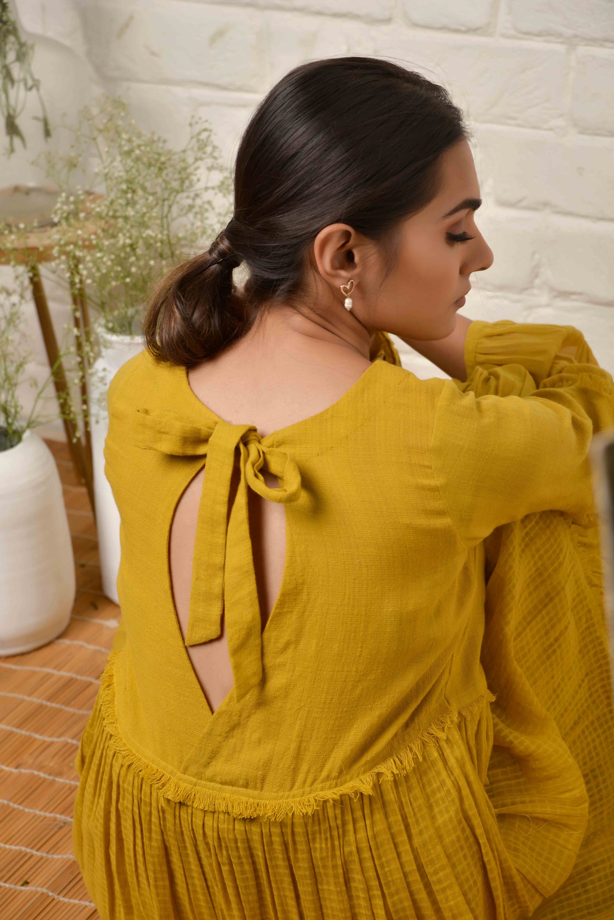 Lime Yellow Tiered Dress