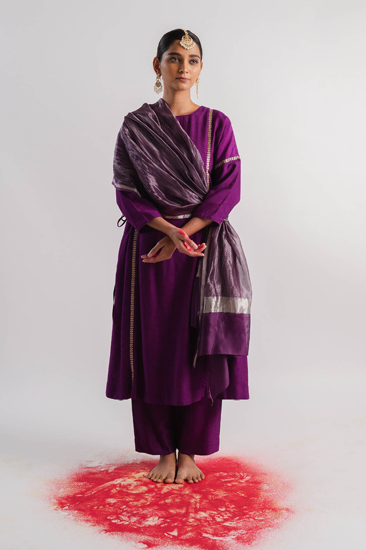 Purple Chanderi Dupatta