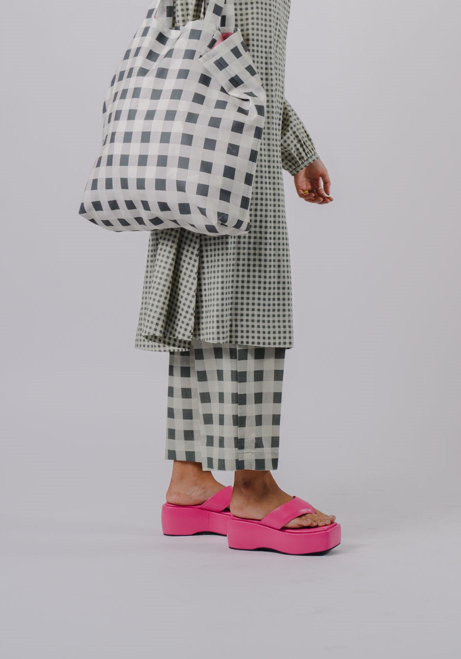 Black And White Big Checkered Pants