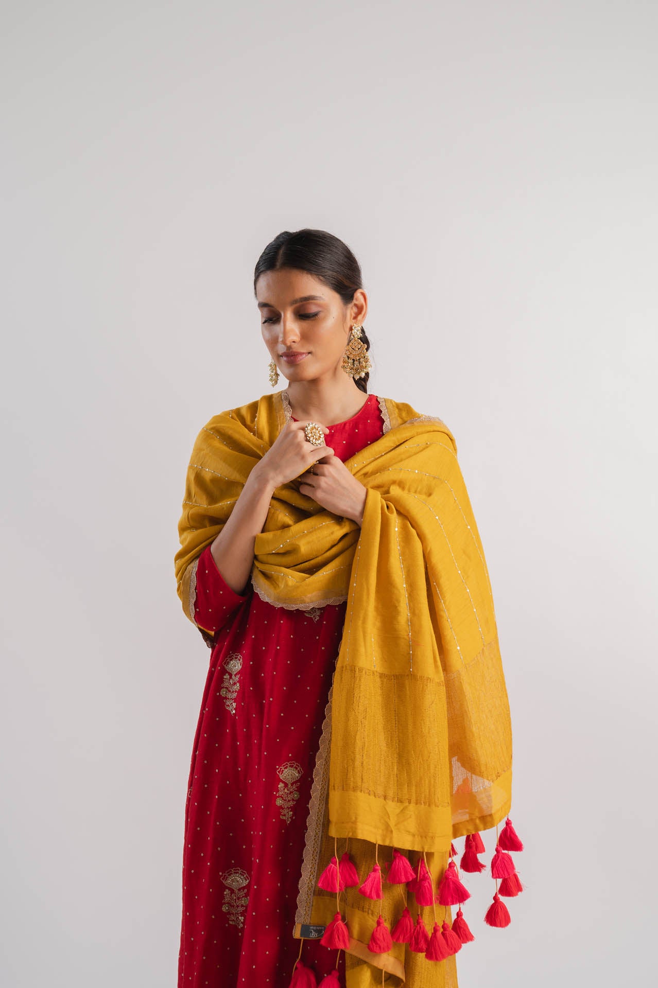 Yellow Moonga Silk Dupatta