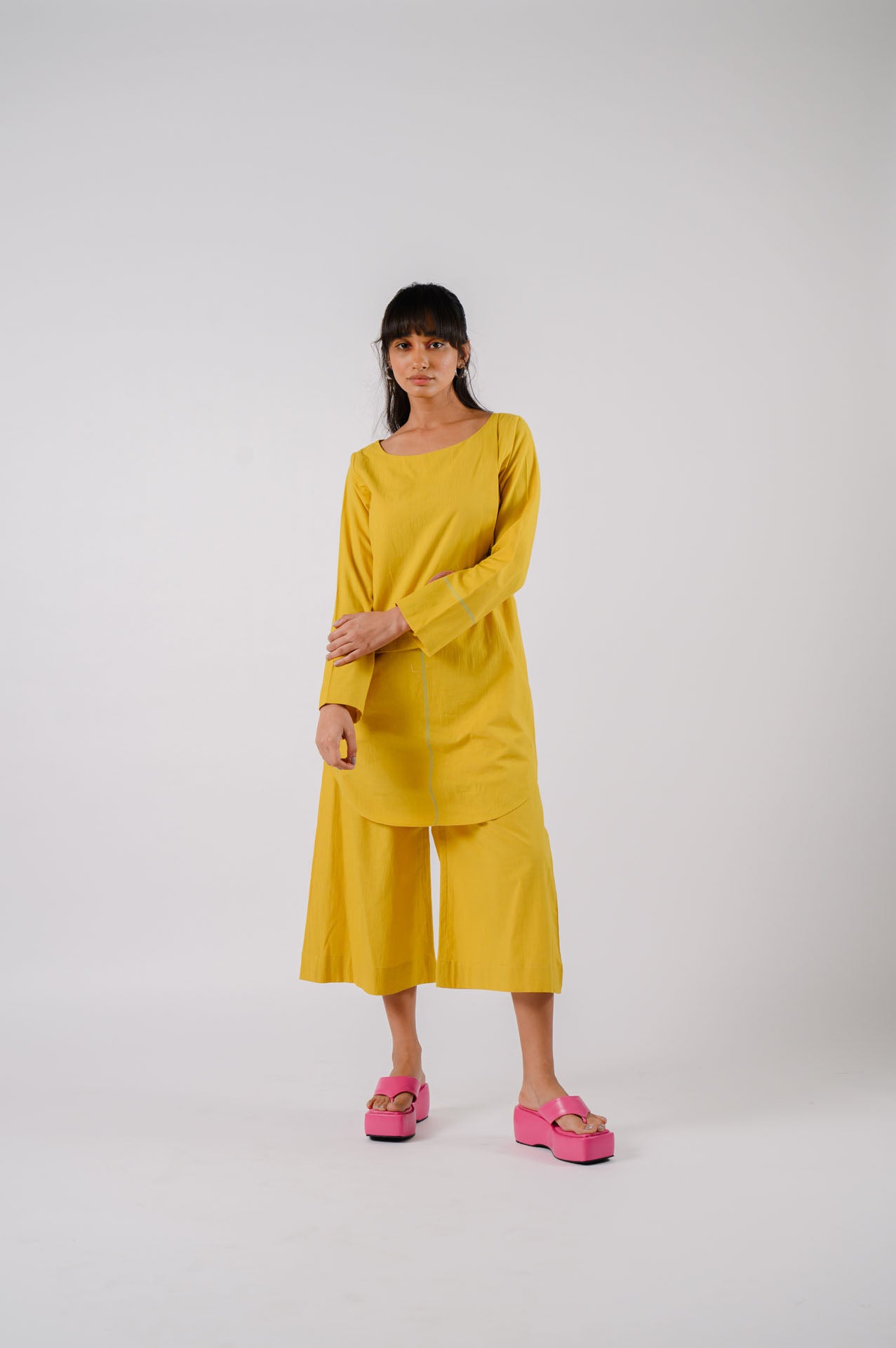 Yellow Flap Tunic Set