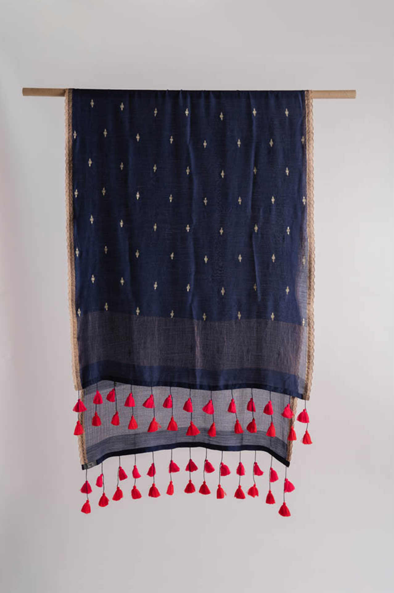 Navy Blue Moonga Silk Dupatta