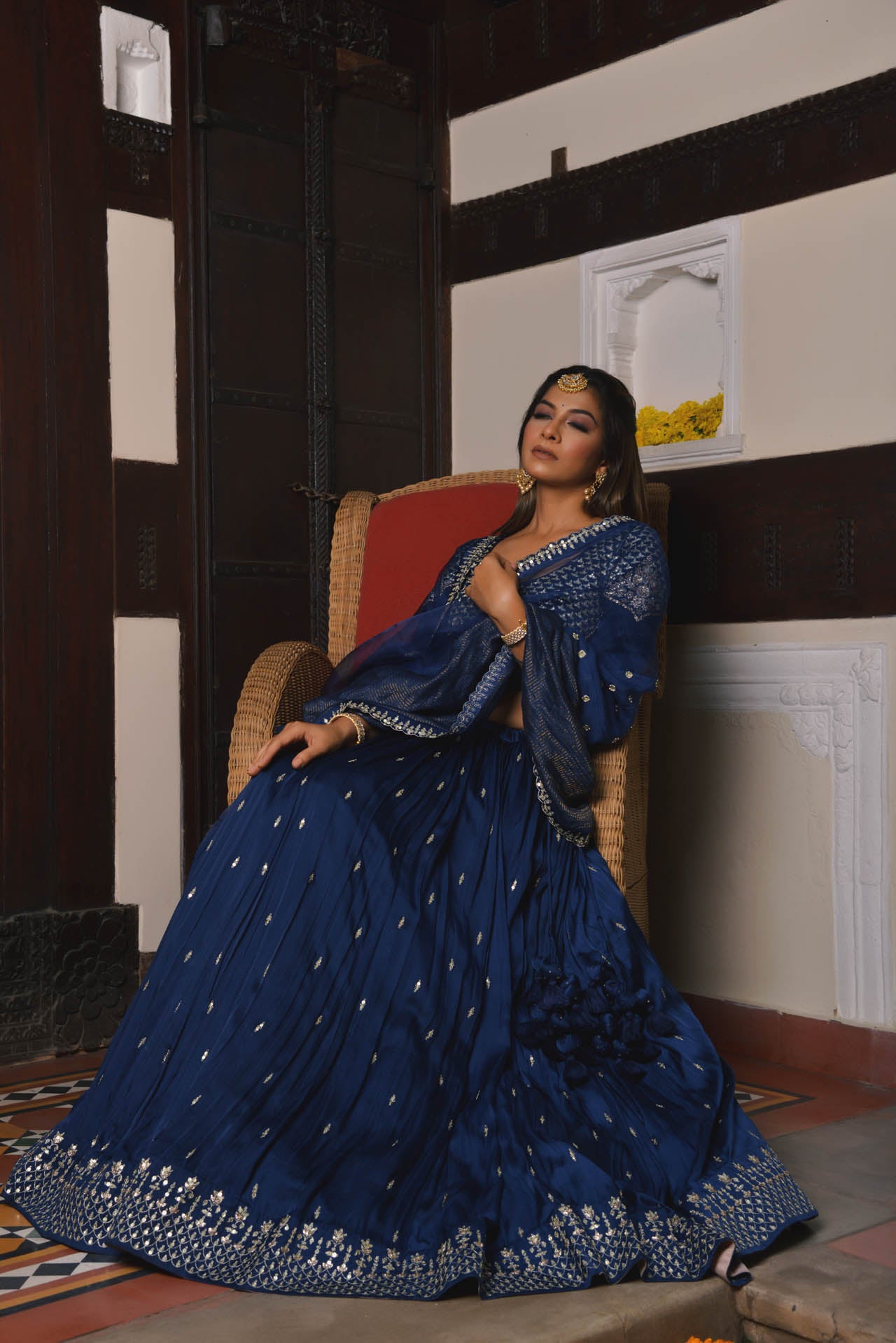 Blue Modal Lehenga Set