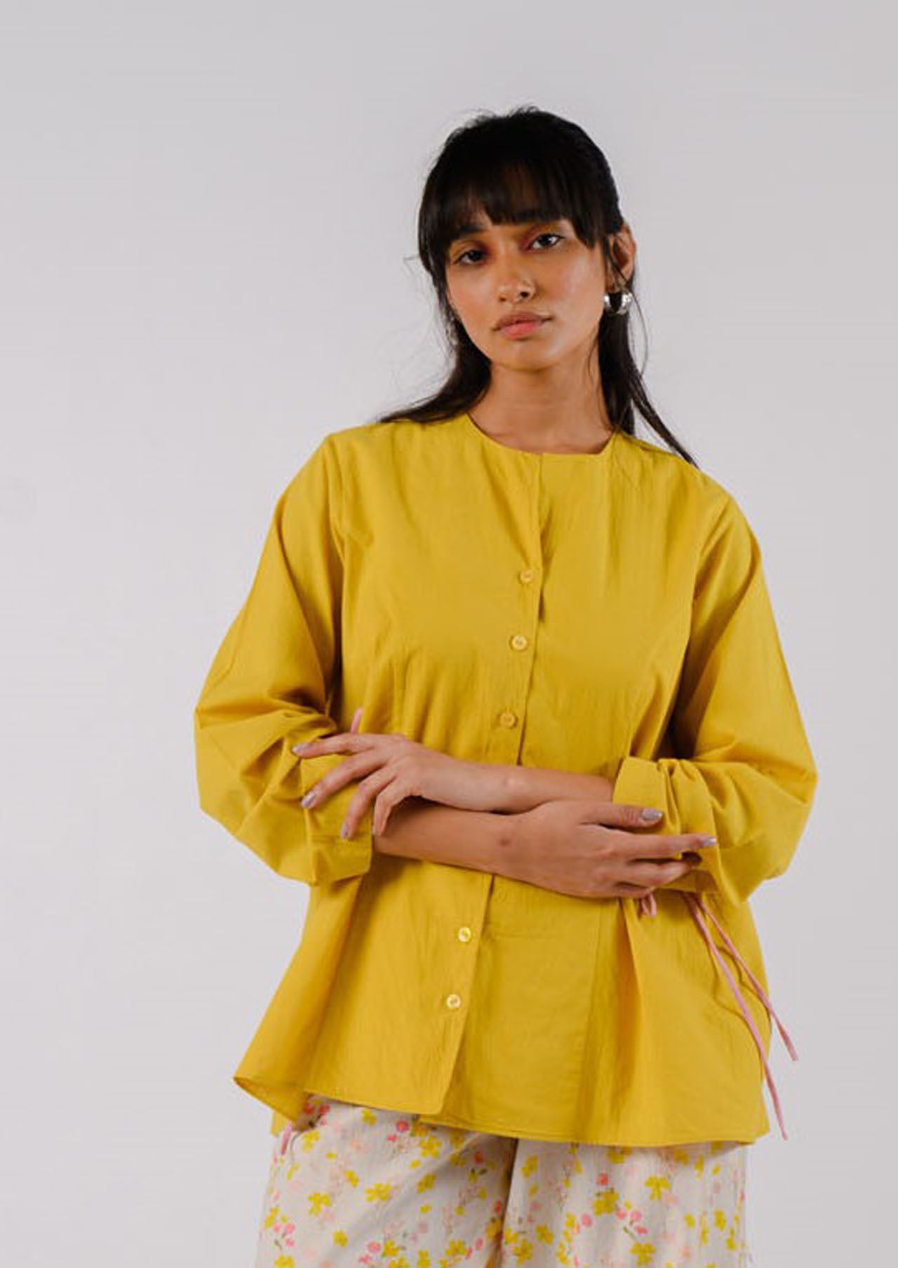 Yellow Drawstrings Shirt
