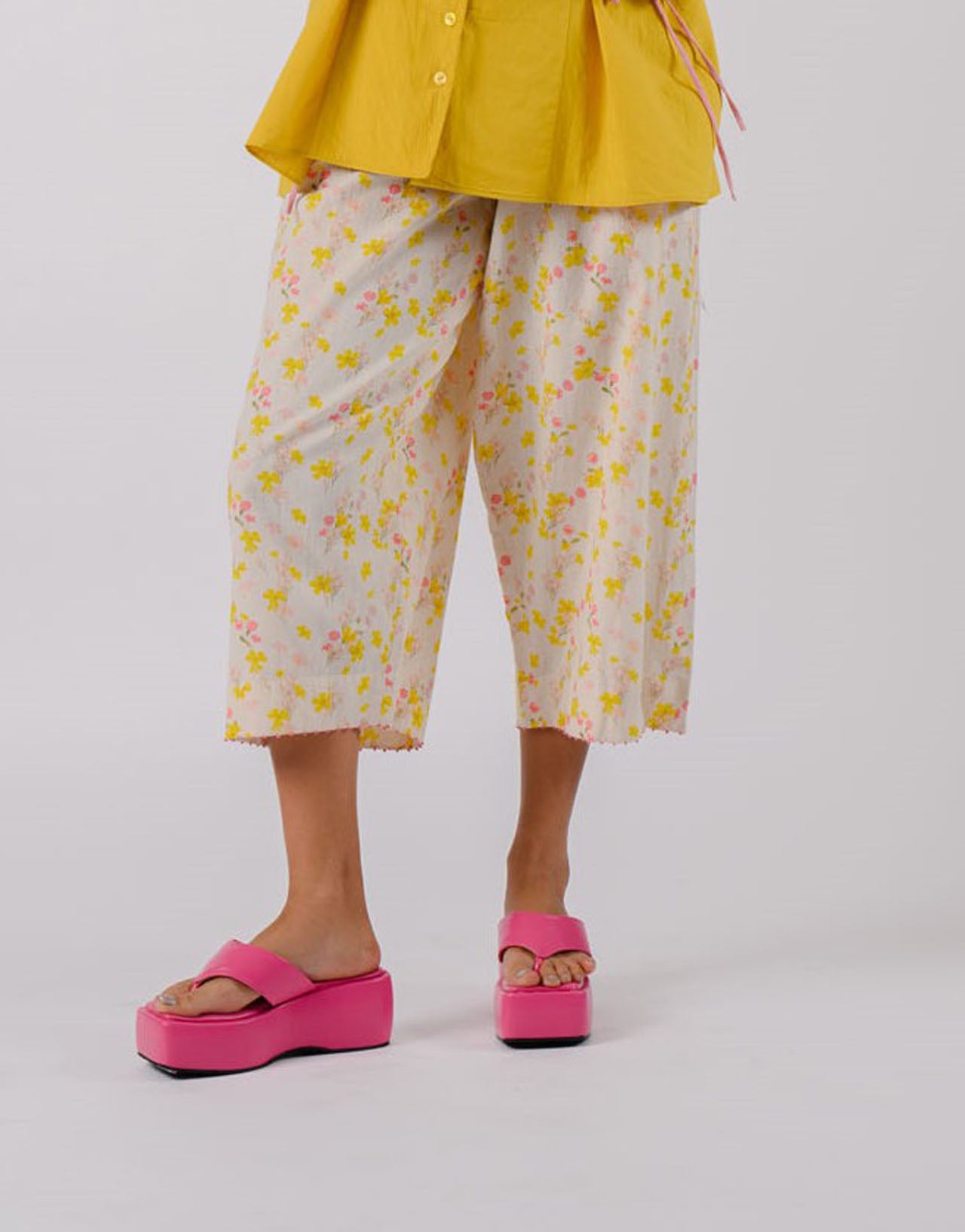 Yellow Floral Organic Cotton Pants