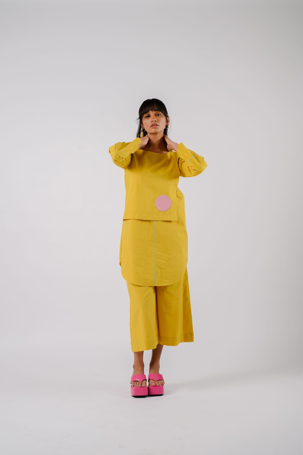 Yellow Flap Tunic Set