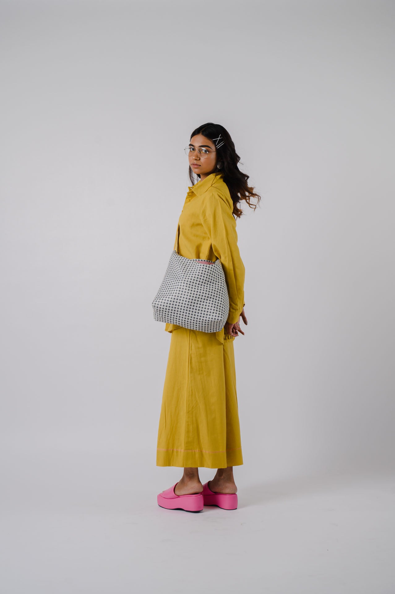 Yellow Checkered Surface Co-ord Set