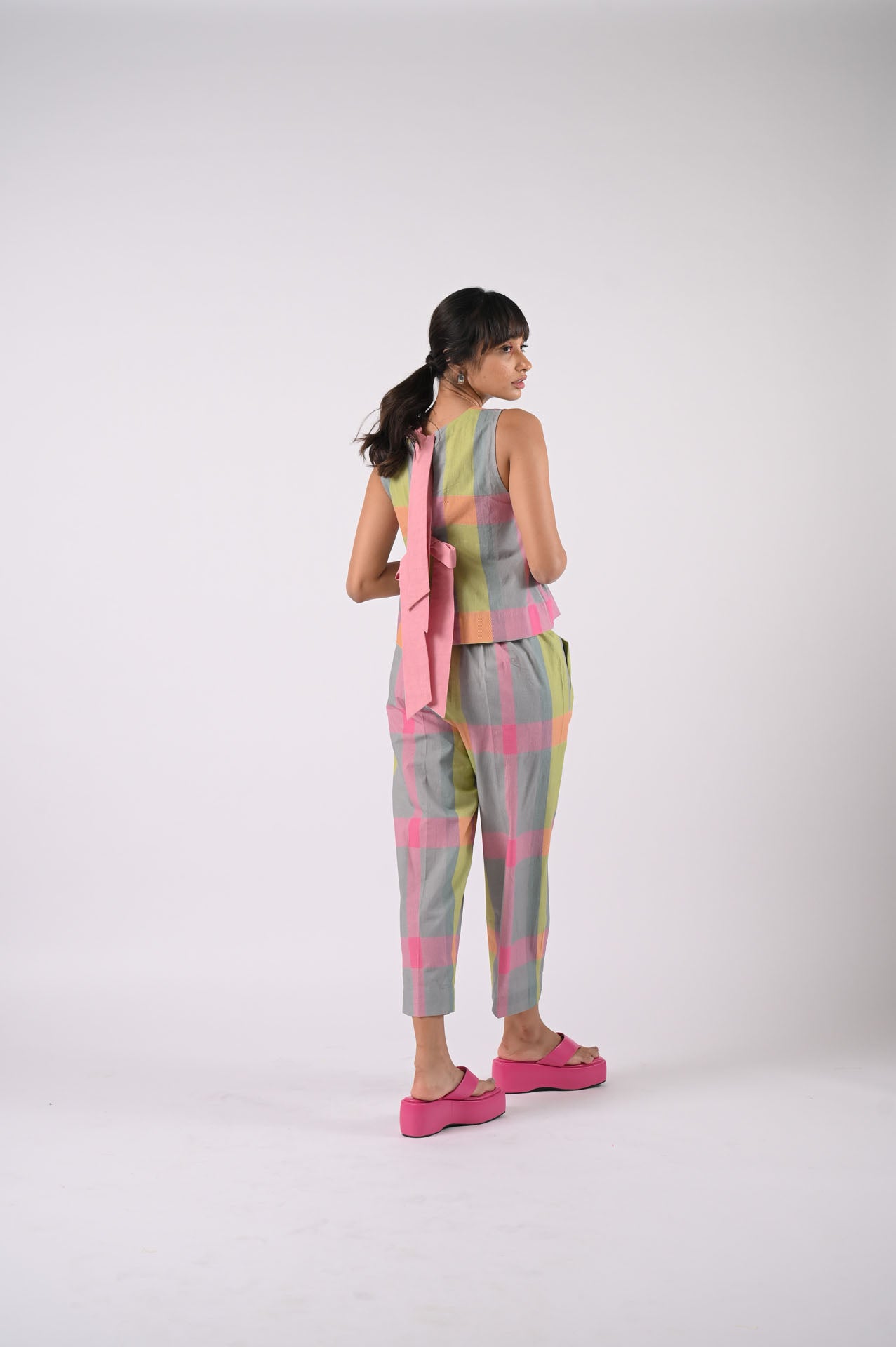 Grey Multi-Colour Bowtie Co-Ord Set