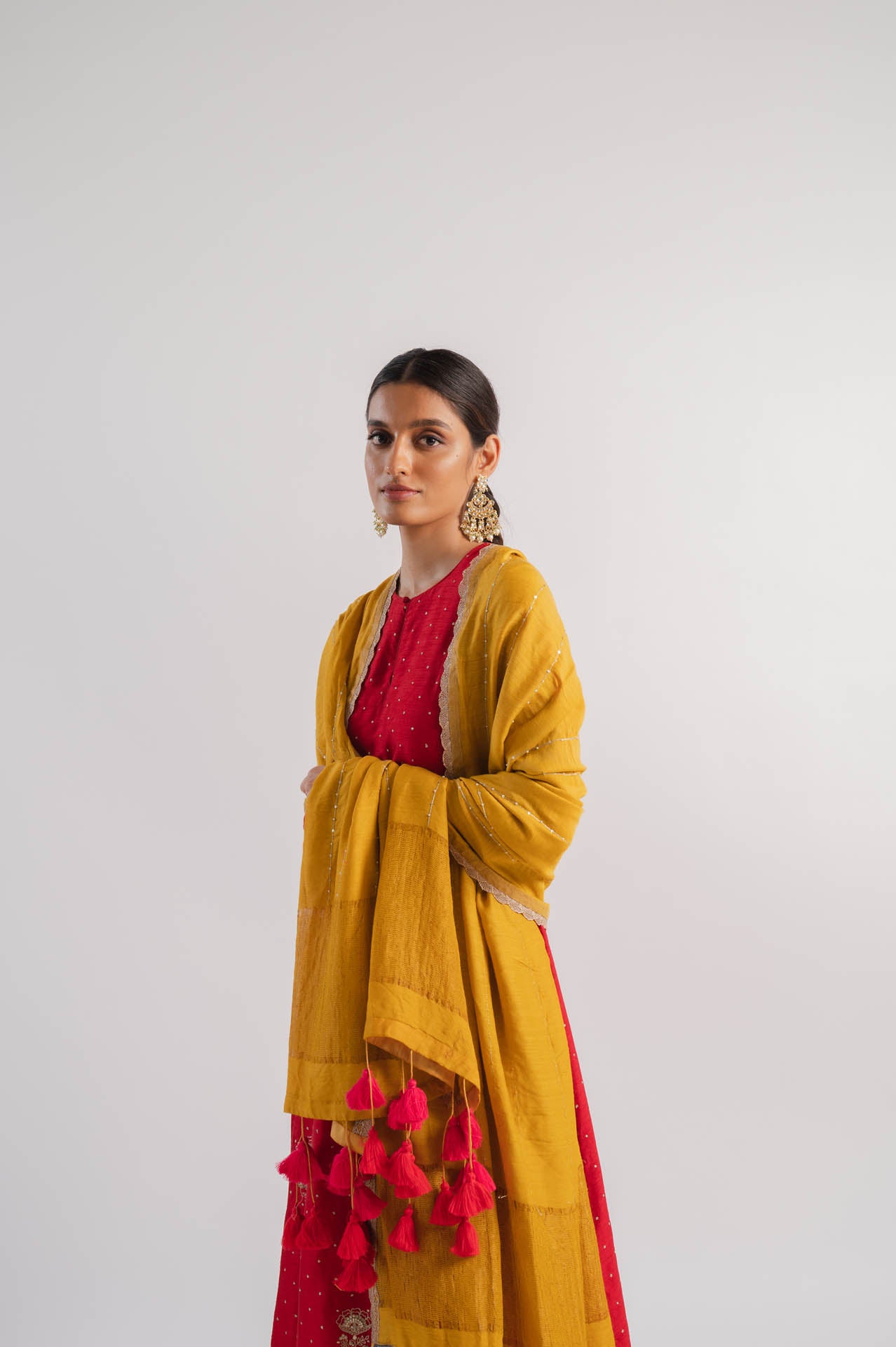 Yellow Moonga Silk Dupatta