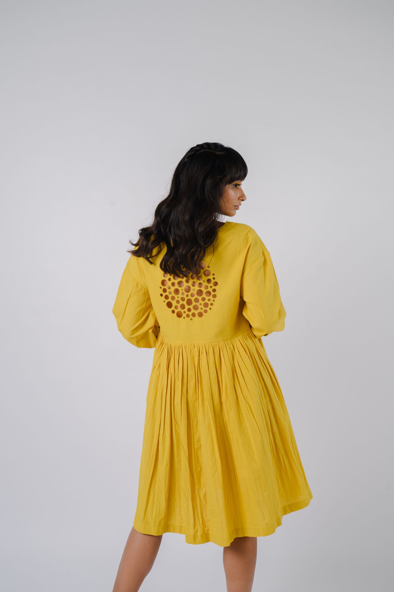 Yellow Cutwork Dress