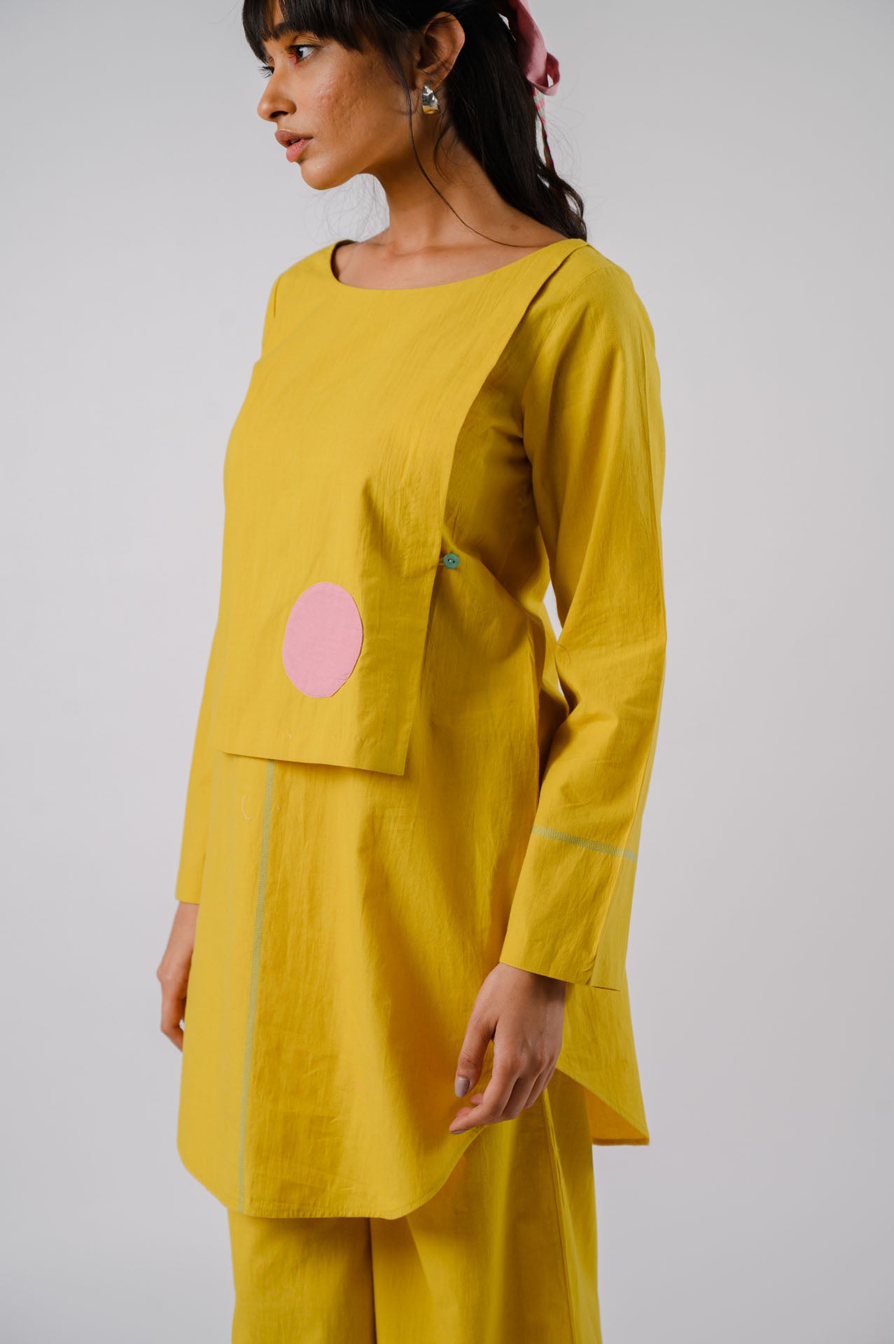 Yellow Flap Tunic Set