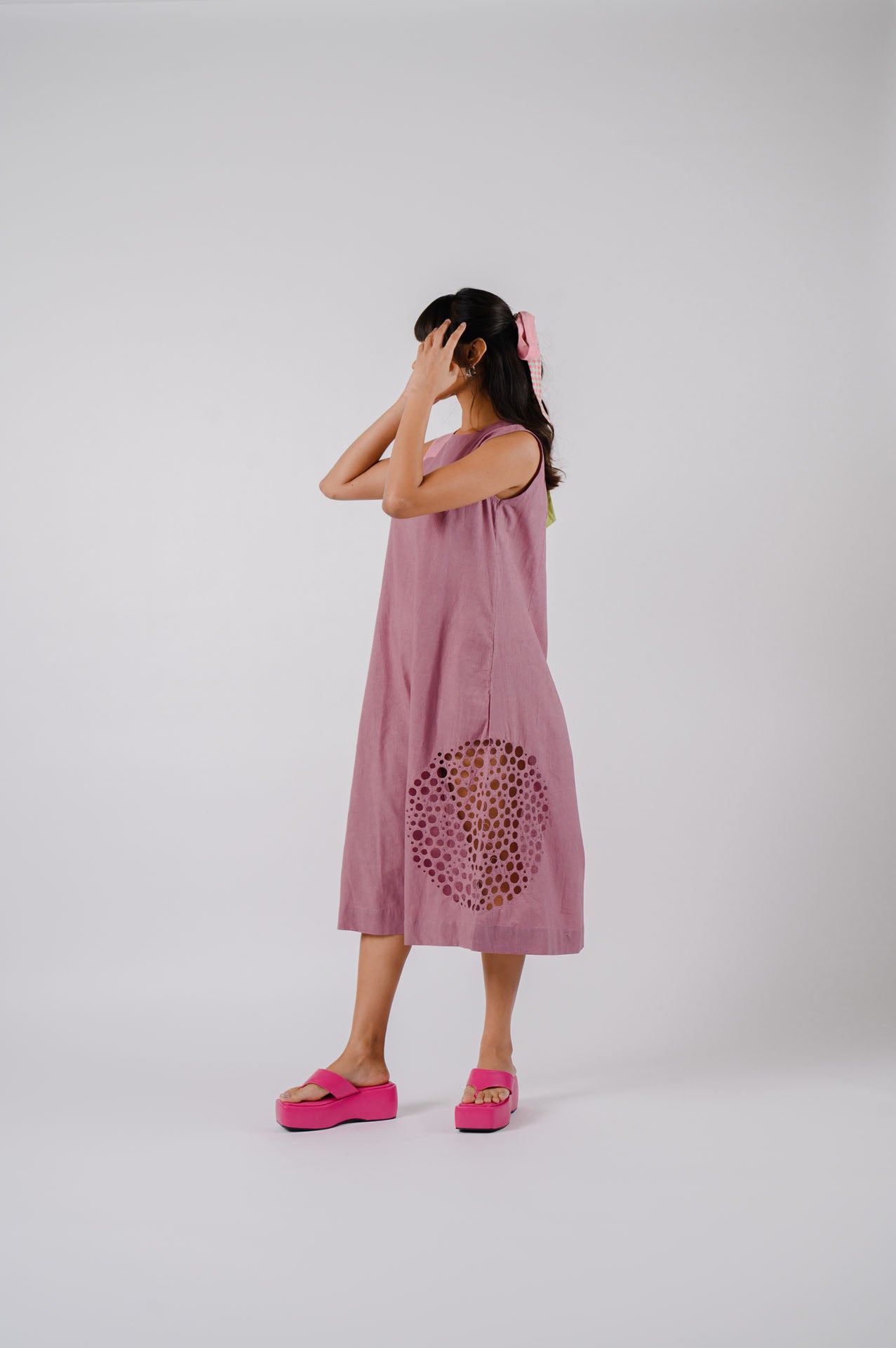 Mauve Cutwork Long Dress