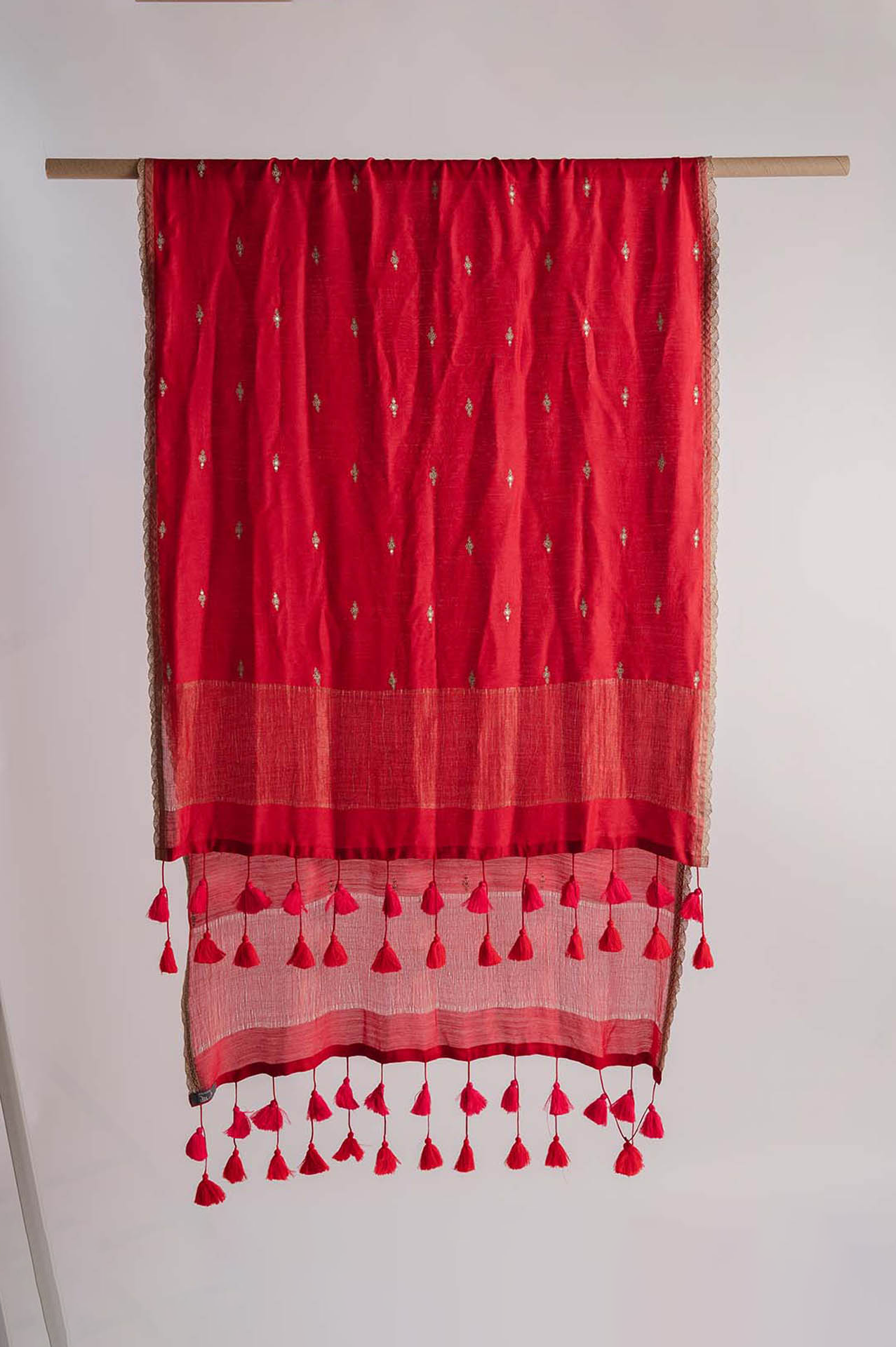 Red Moonga Silk Dupatta