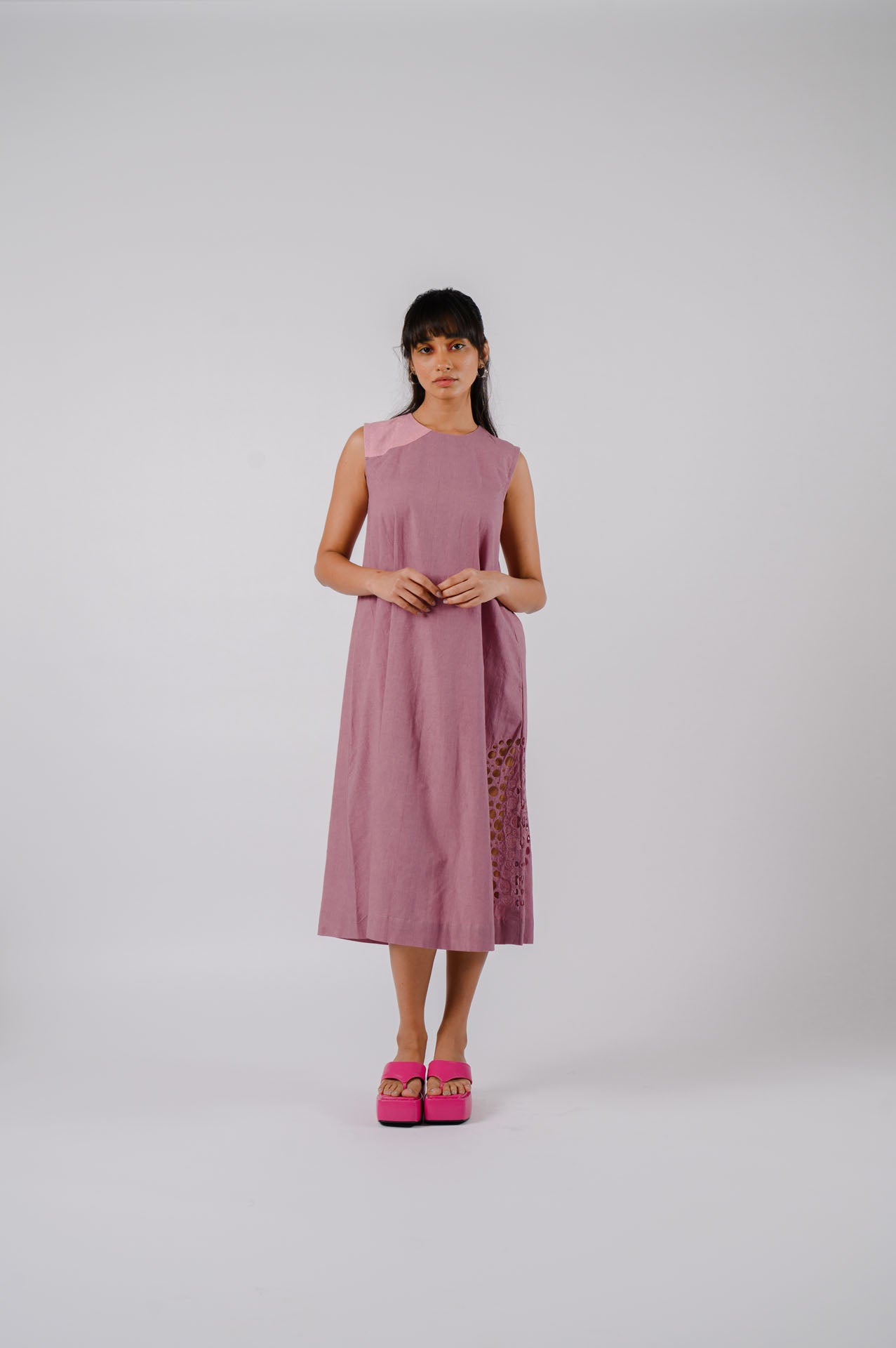 Mauve Cutwork Long Dress