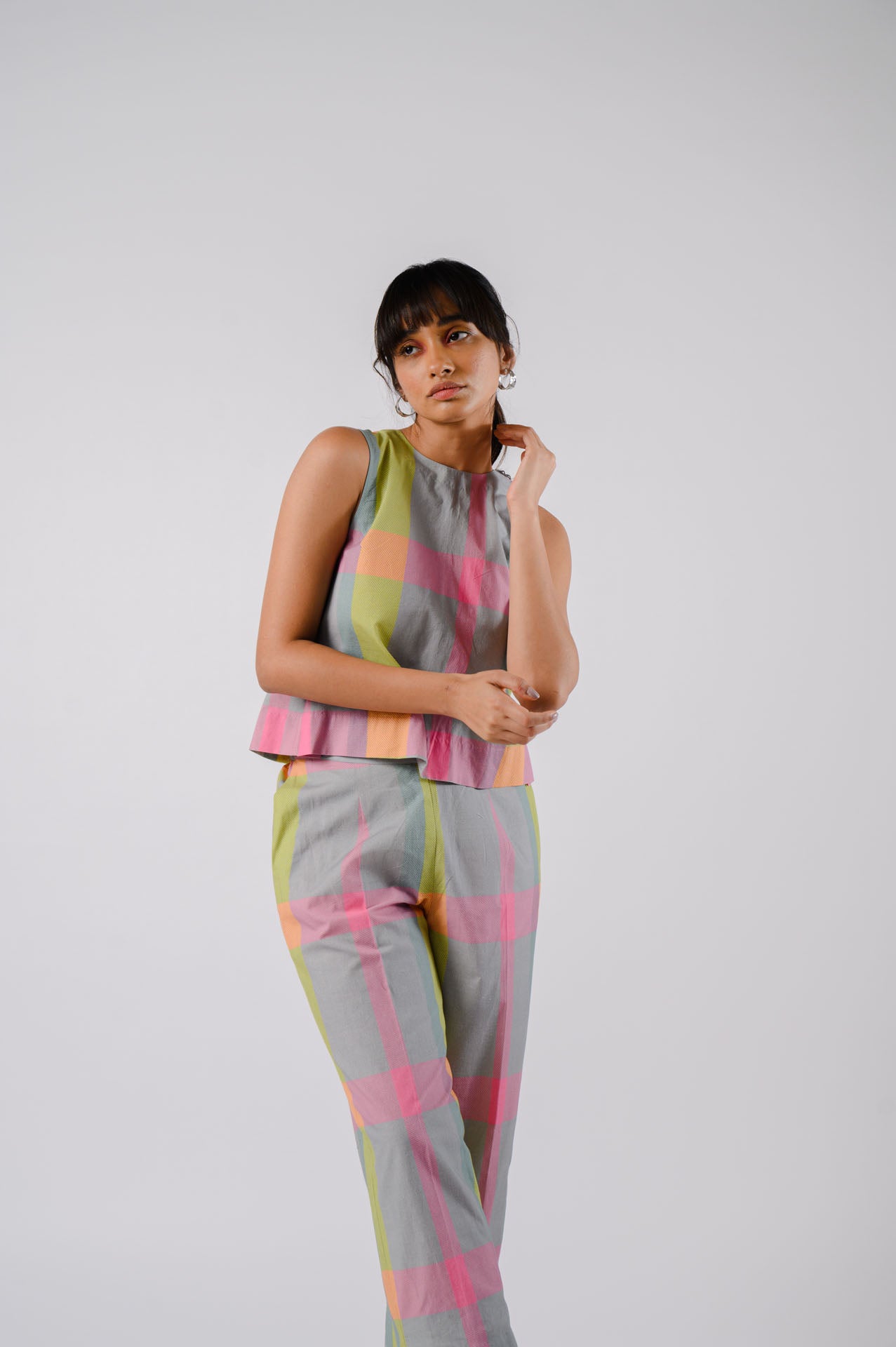 Grey Multi-Colour Bowtie Co-Ord Set