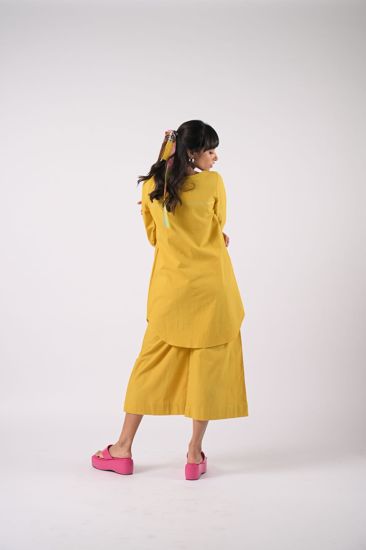 Yellow Flap Tunic Set