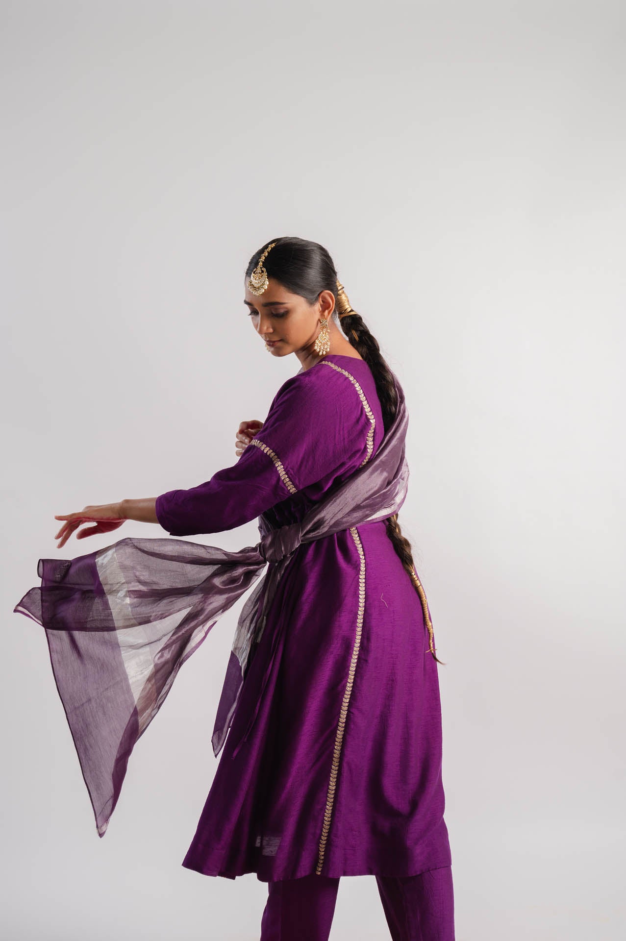 Purple Chanderi Dupatta