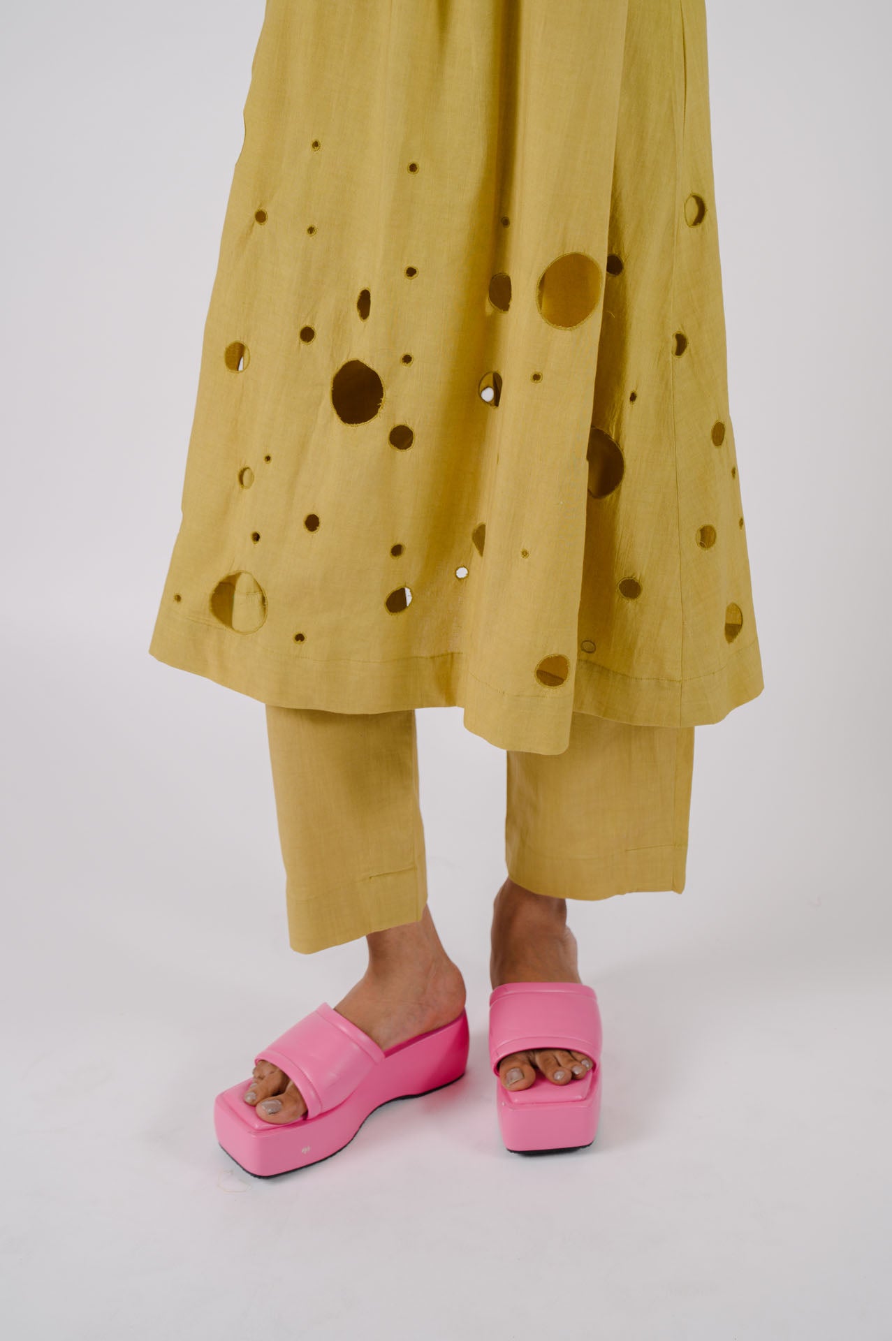 Lime Green Cutwork Kurta Set