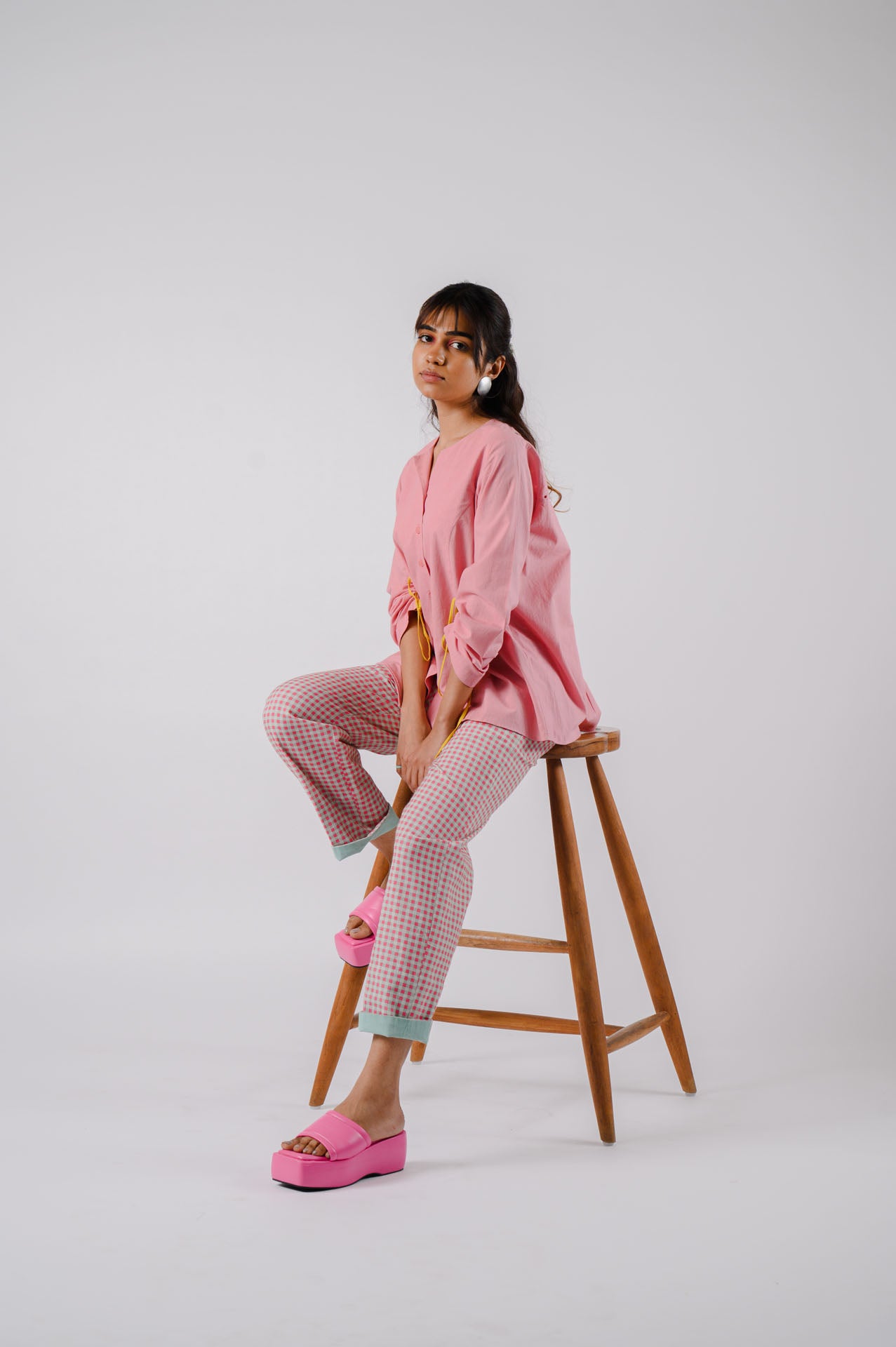 Pink Small Checkered Pants