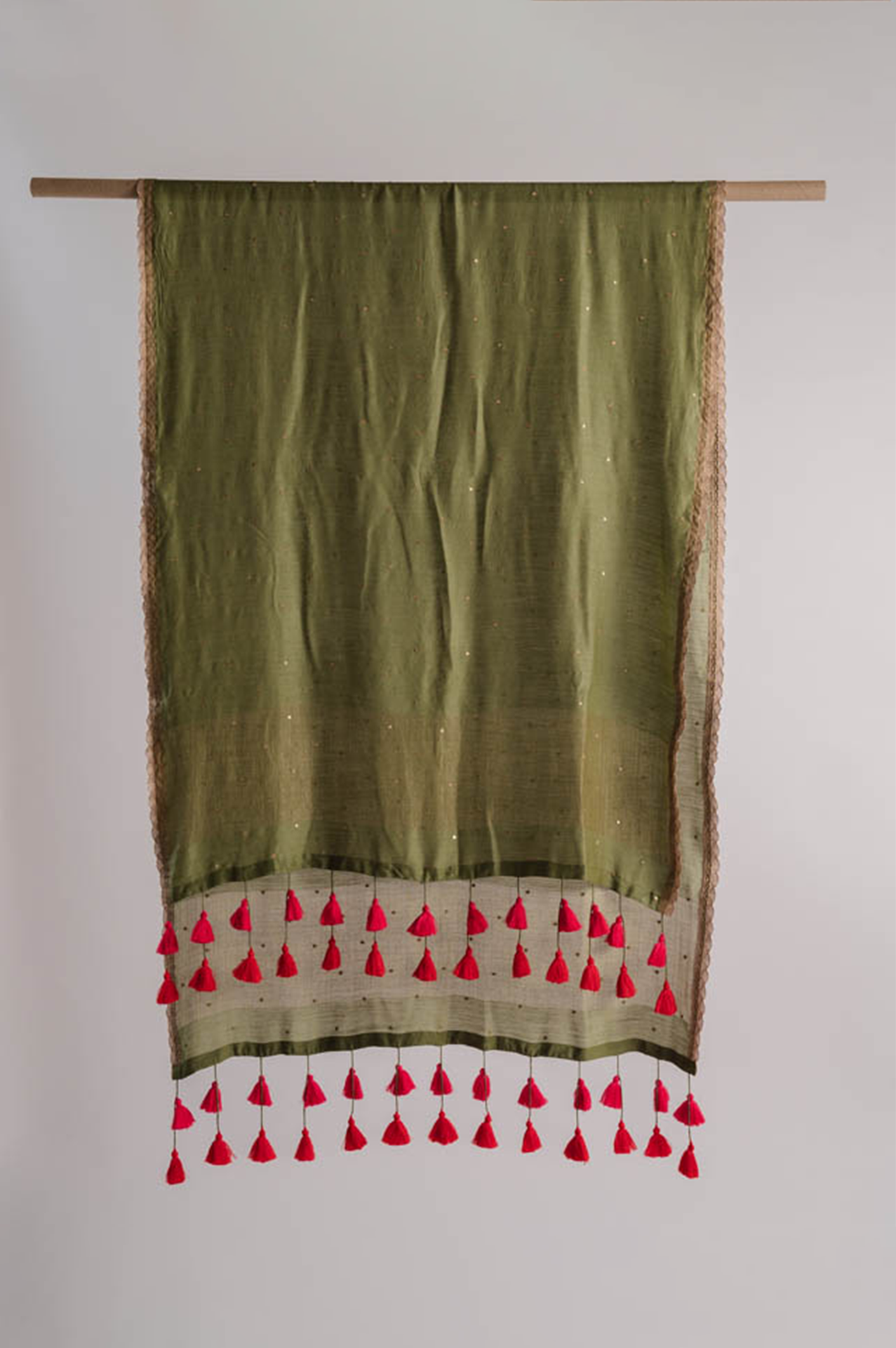 Green Moonga Silk Dupatta