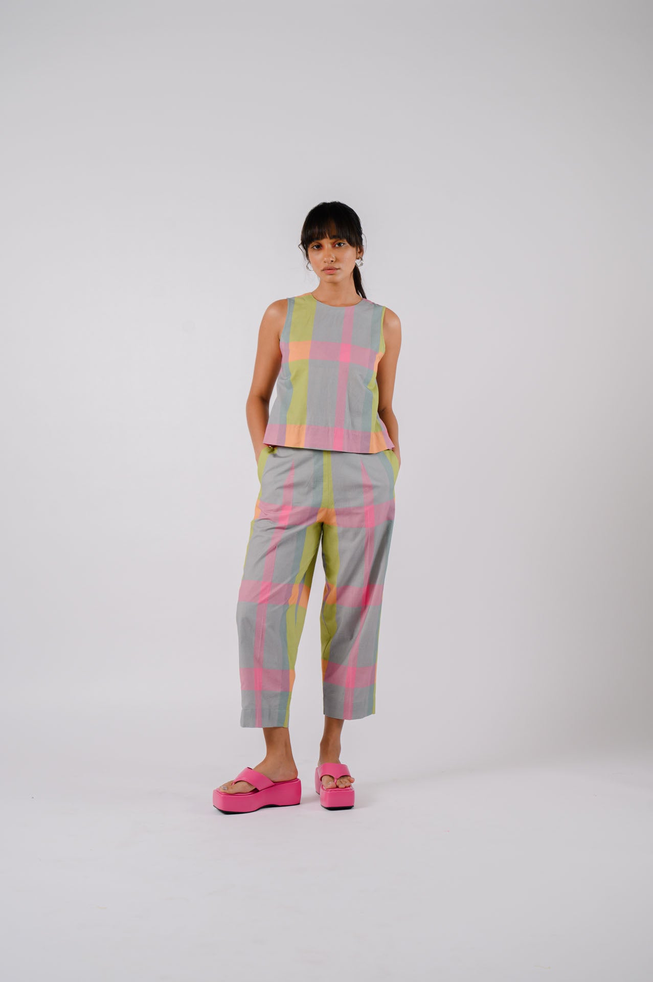 Grey Multi-Colour Bowtie Co-Ord Set