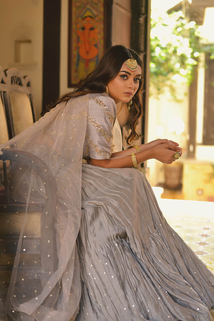 Grey Lehenga Set