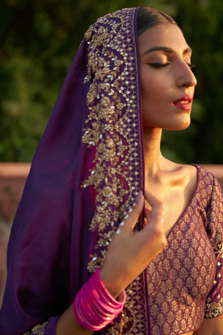 Purple Modal Lehenga Set