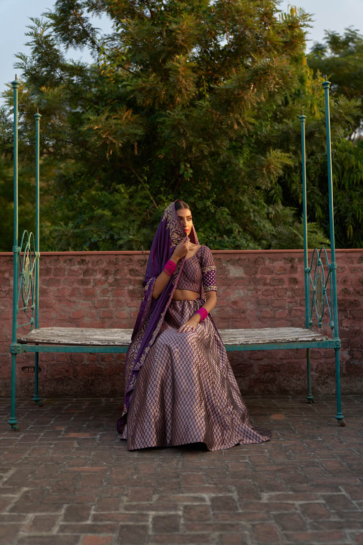 Purple Modal Lehenga Set