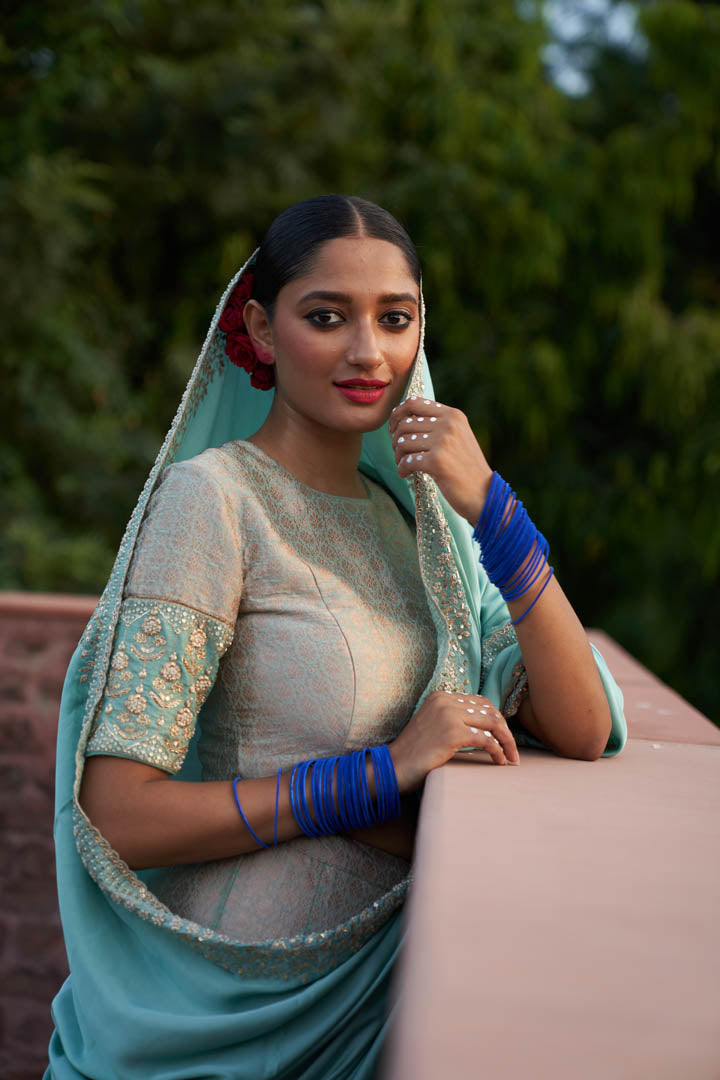 Powder Blue Lehenga Set