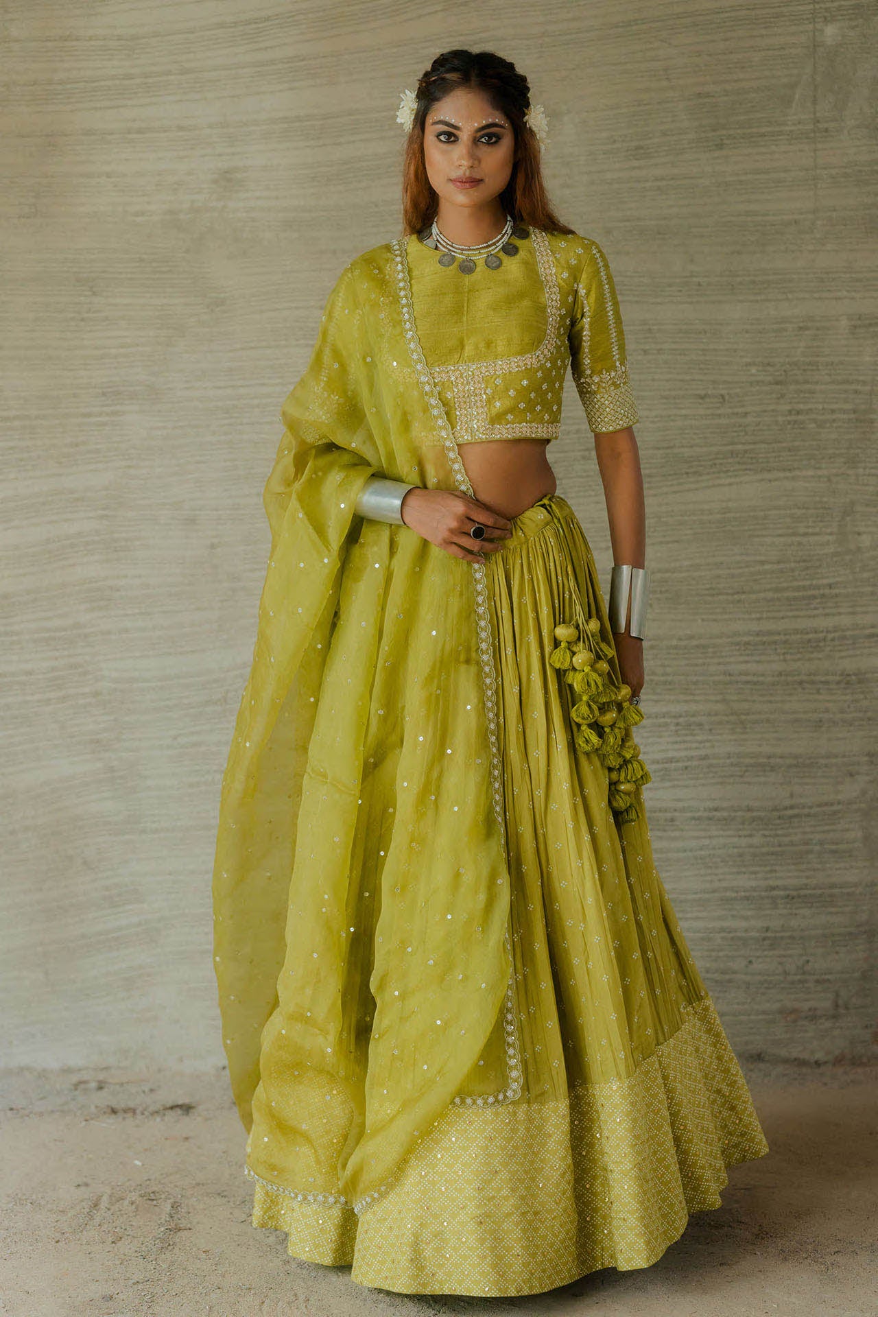 Lime Lehenga Set