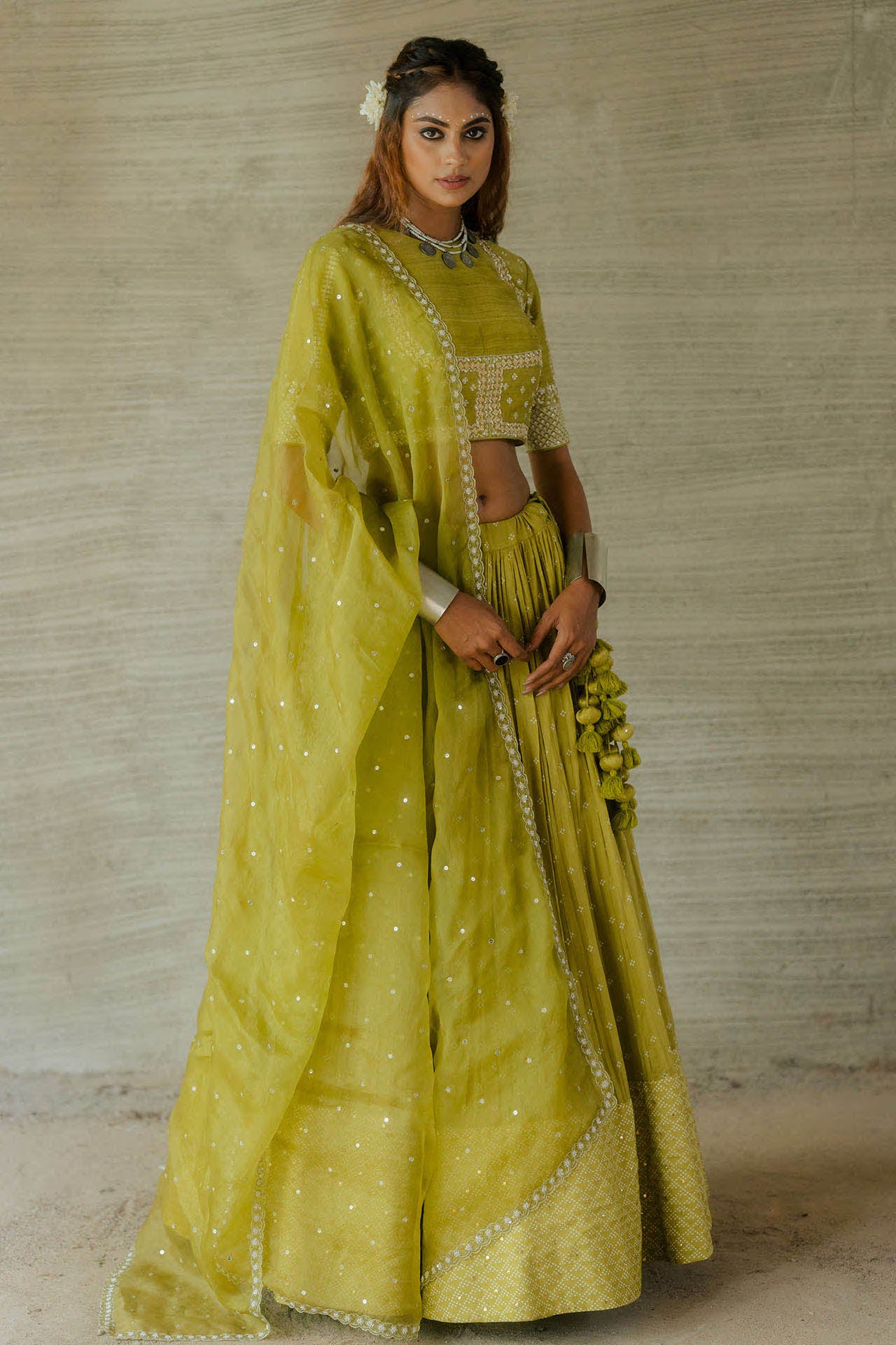 Lime Lehenga Set