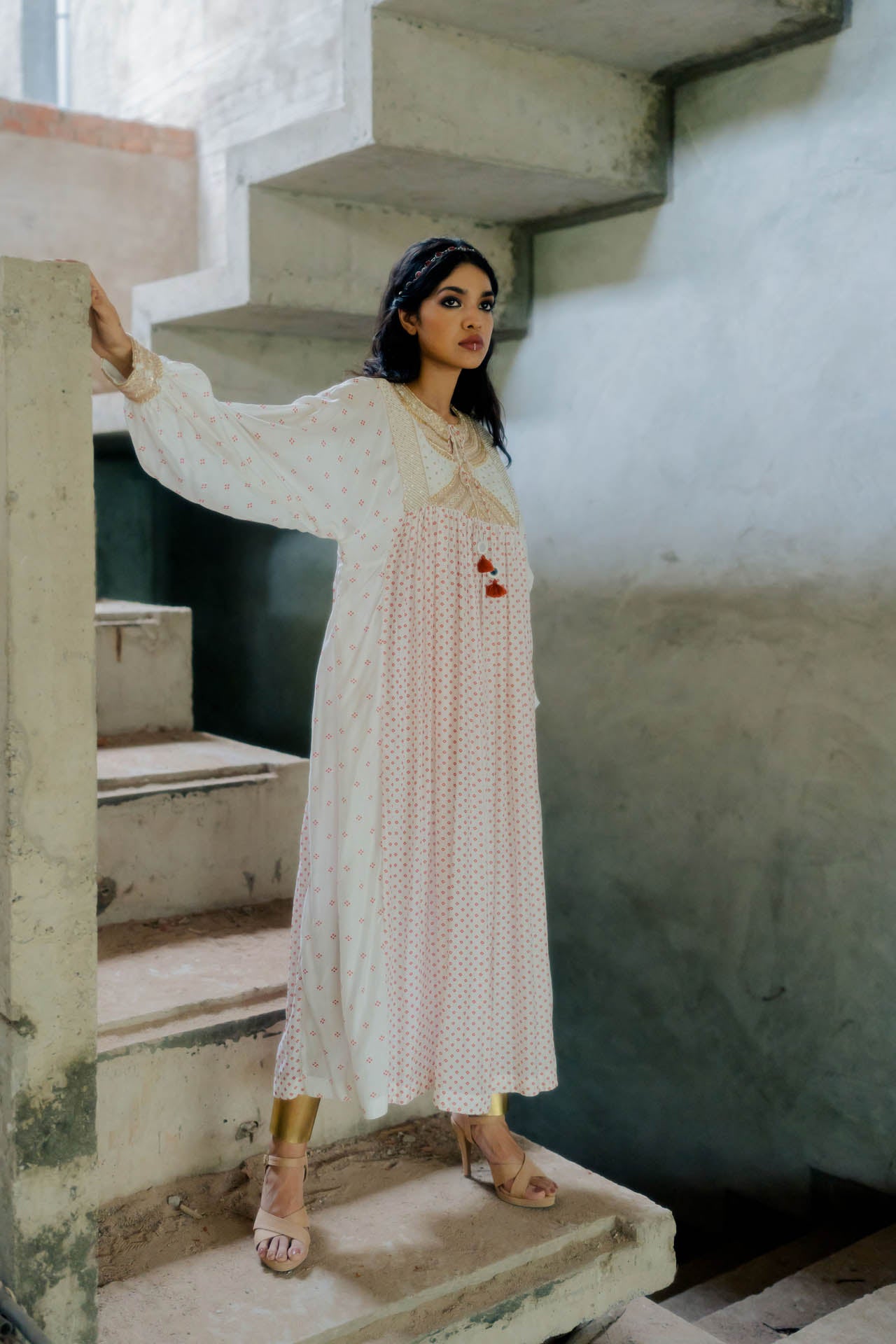 Off-white Bandhej Kaftan
