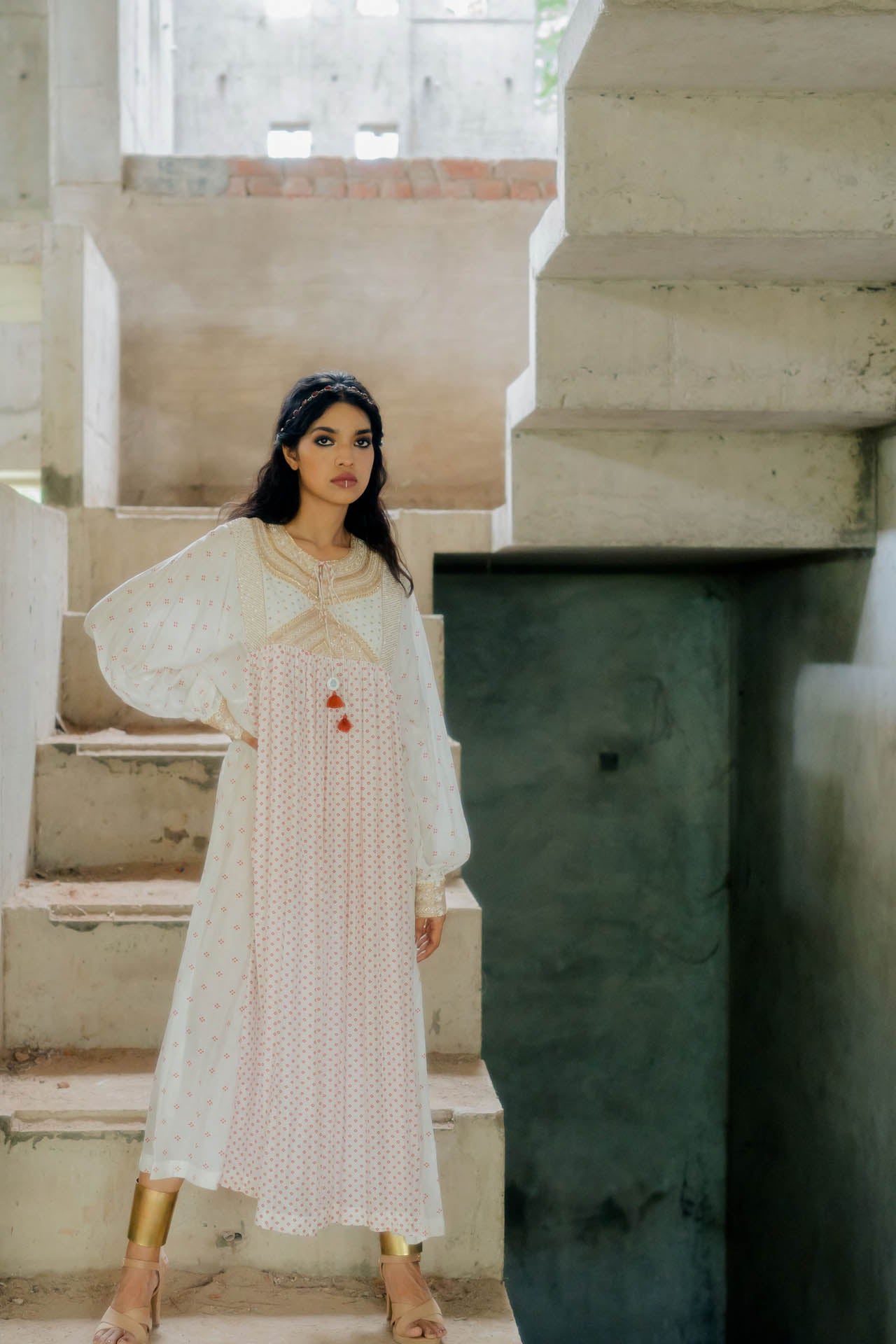 Off-white Bandhej Kaftan
