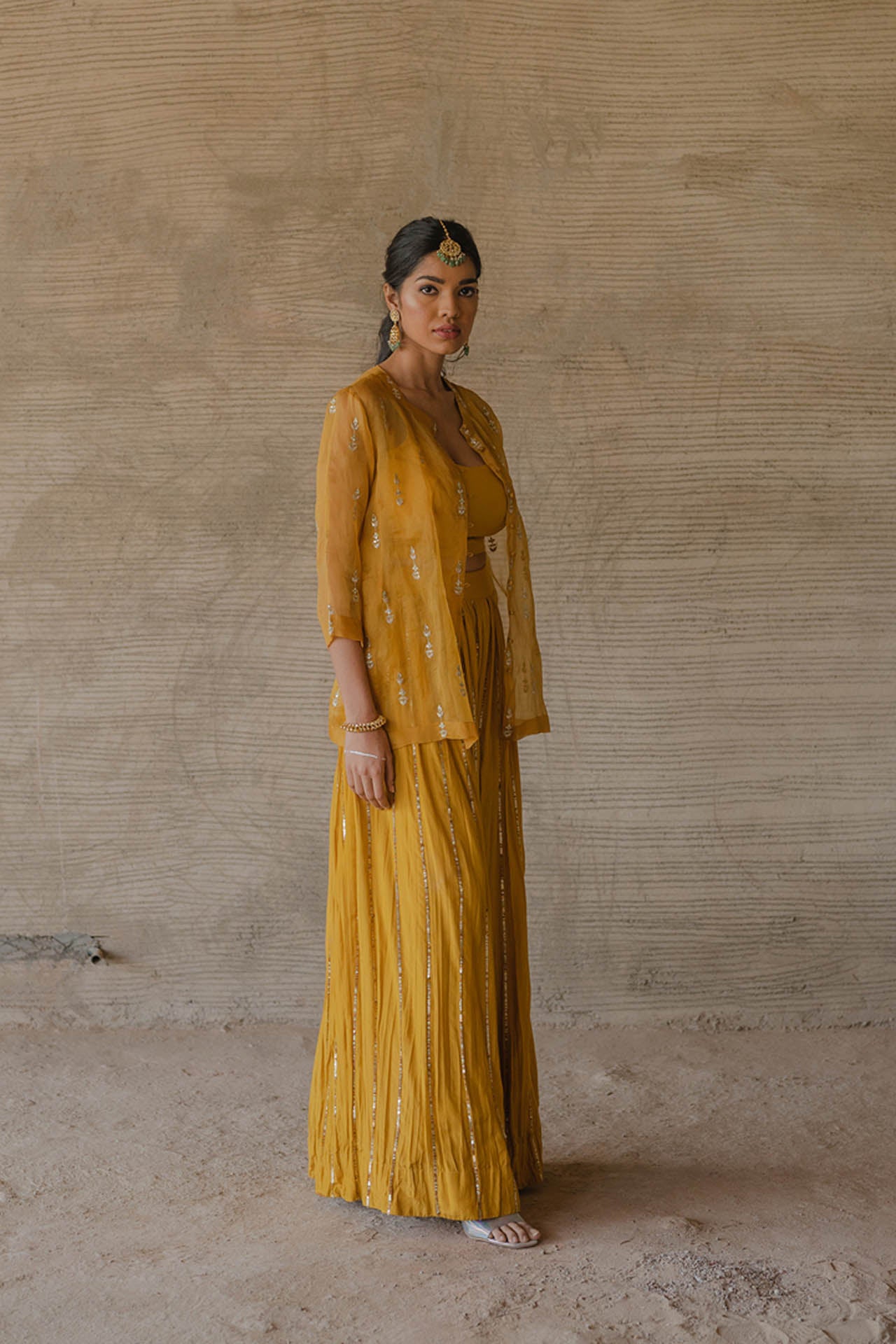 Mustard Gharara Set