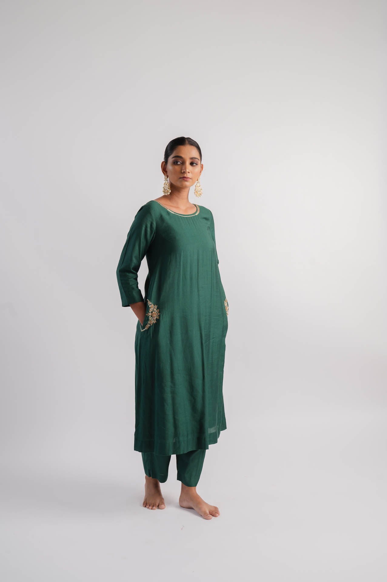 Bottle Green Kurta Set