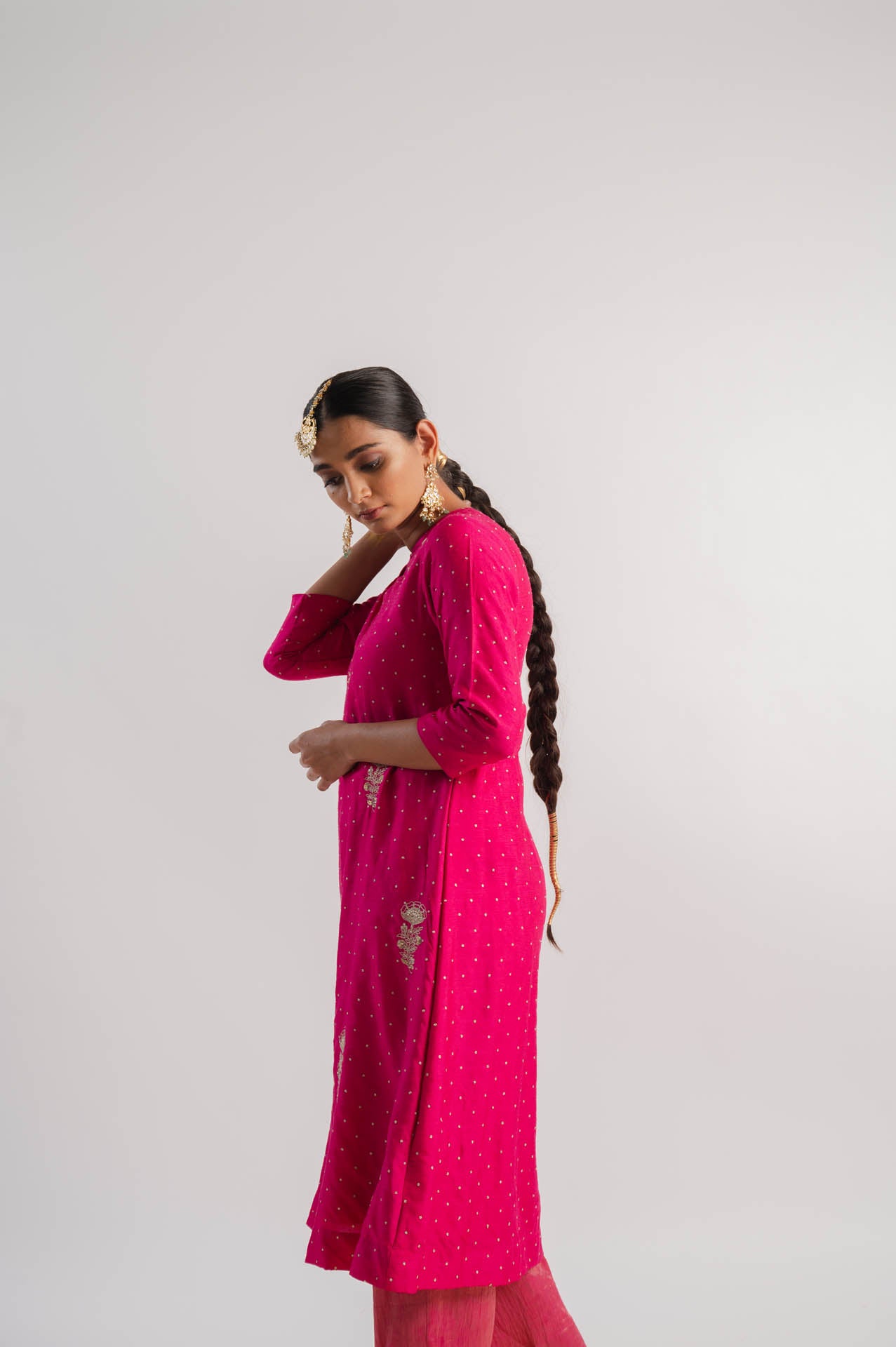 Pink Embroidered Kurta Set