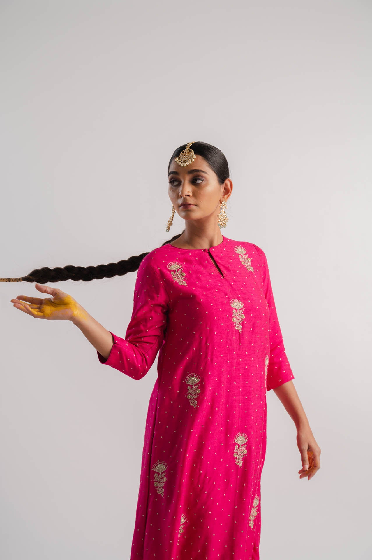 Pink Embroidered Kurta Set
