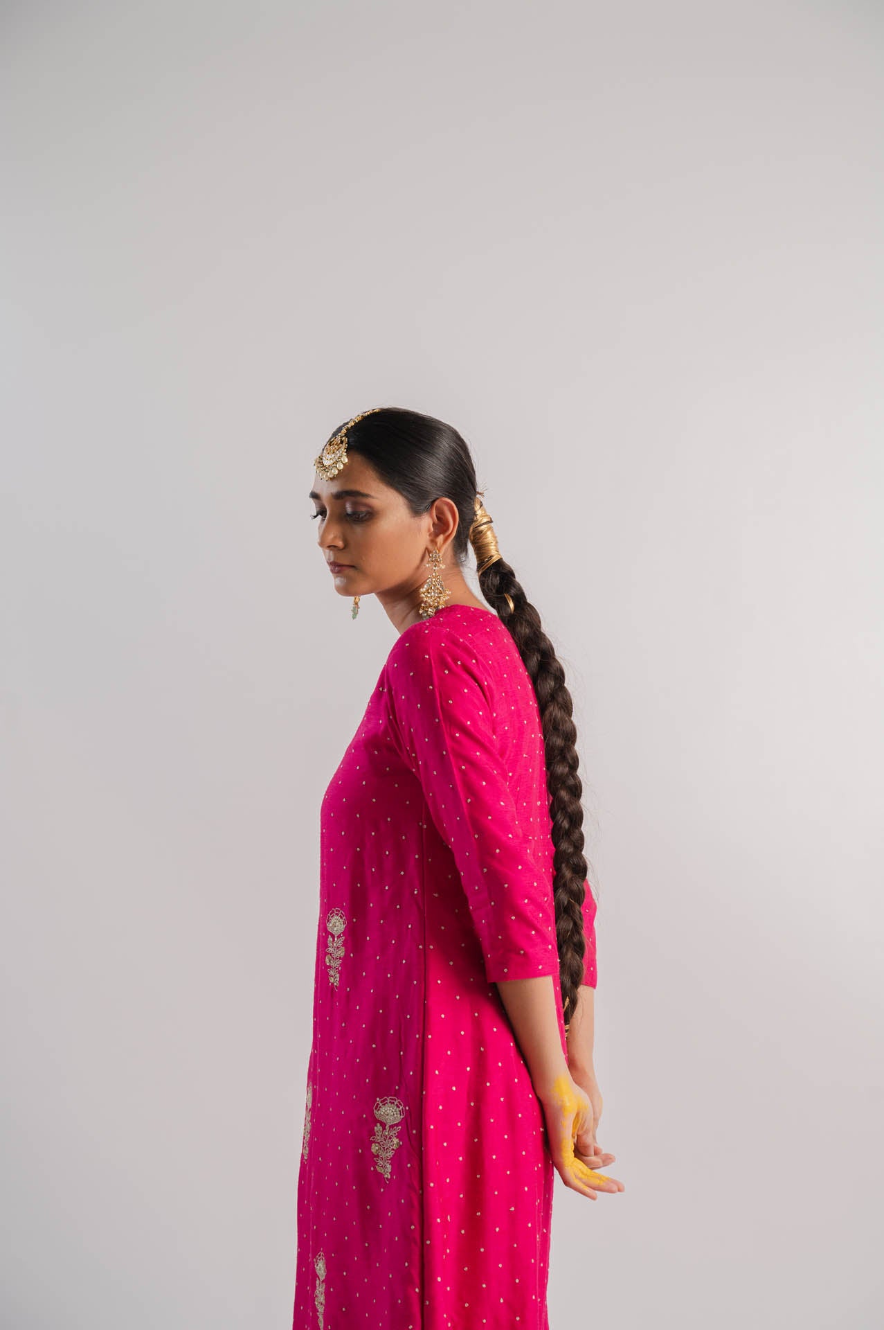 Pink Embroidered Kurta Set