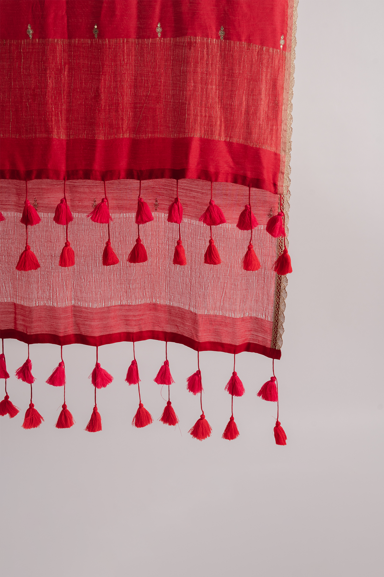 Red Moonga Silk Dupatta