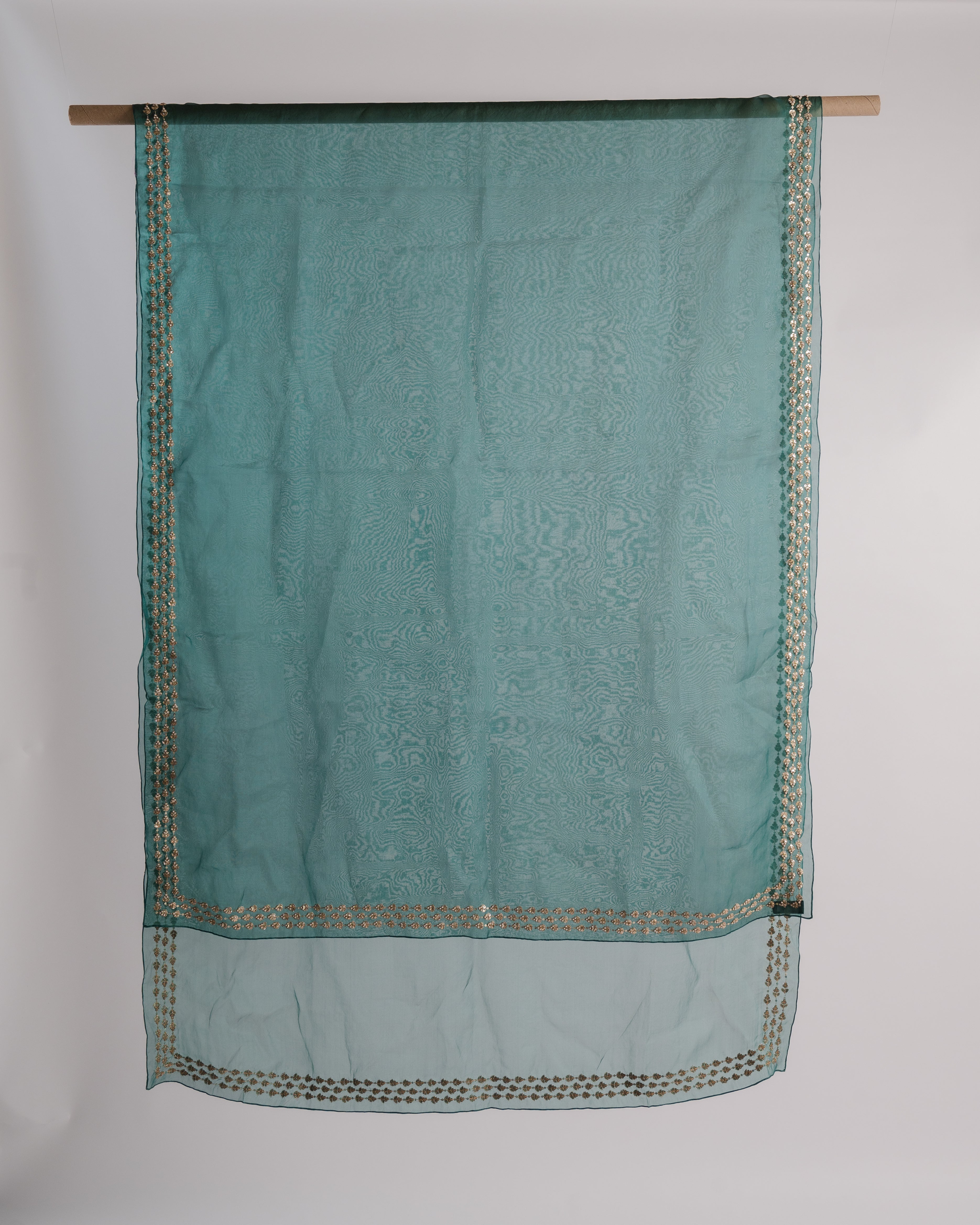 Teal Organza Dupatta