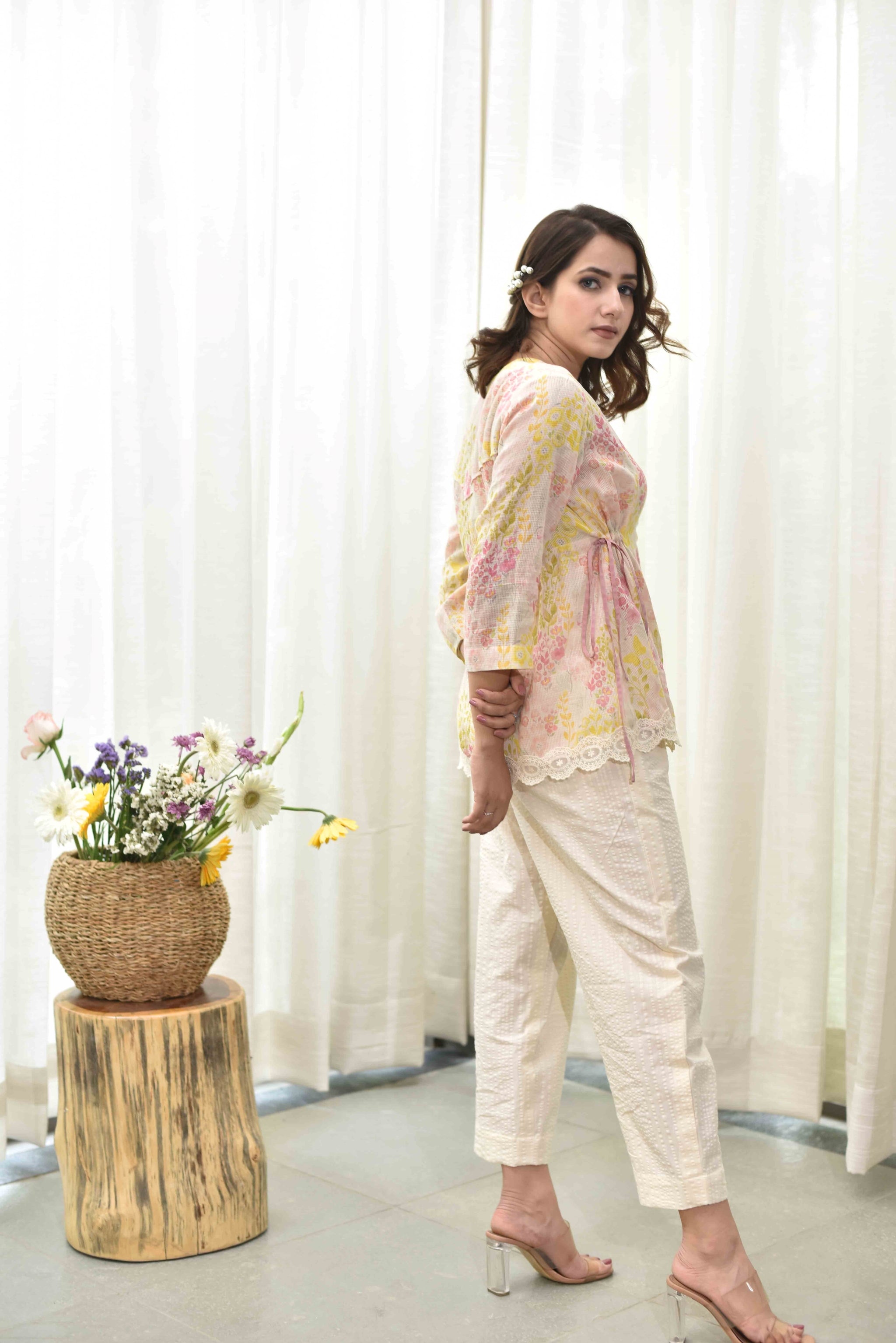 Off-White Multi Colour Floral Printed Top