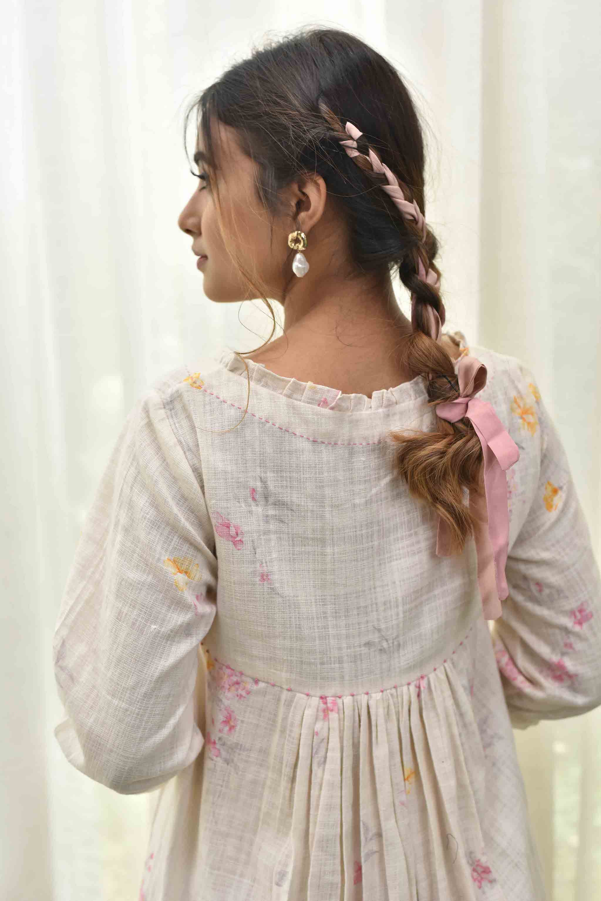 Off-White Printed Top & Pants Set